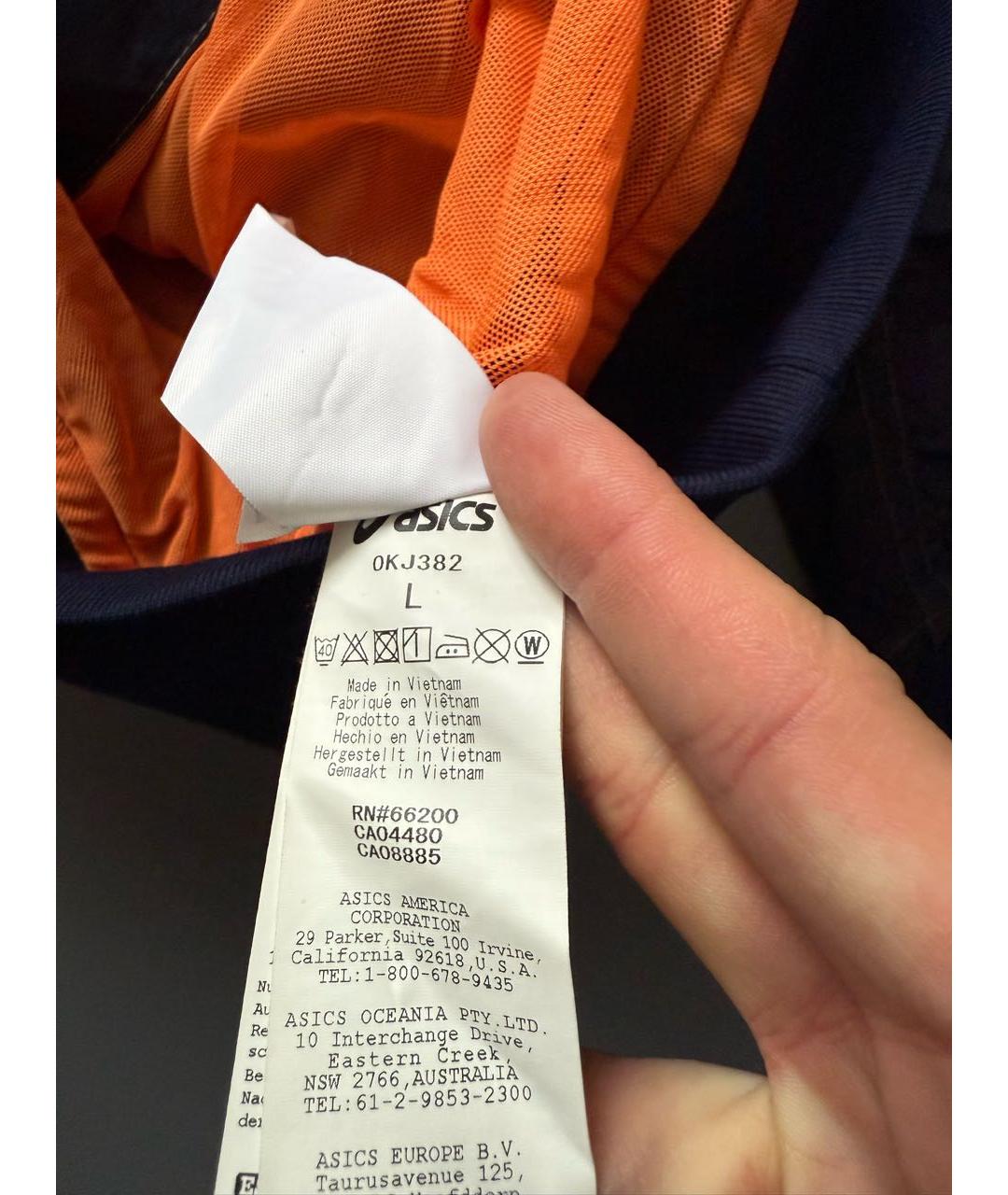 ONITSUKA TIGER Темно-синяя полиэстеровая куртка, фото 5