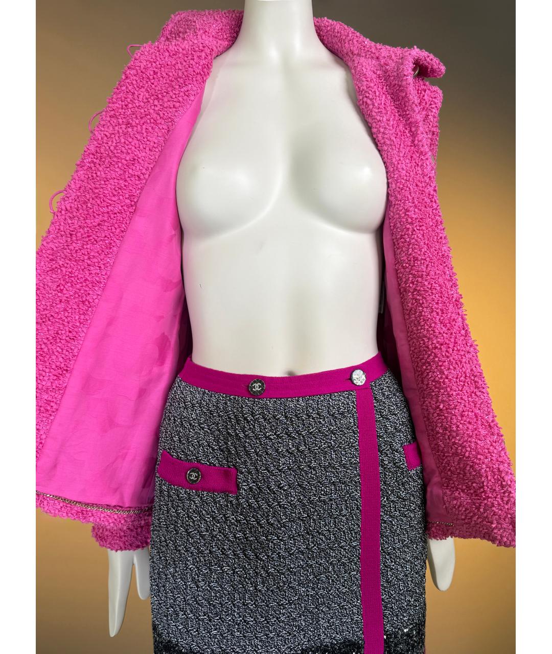 CHANEL Фуксия твидовый жакет/пиджак, фото 7