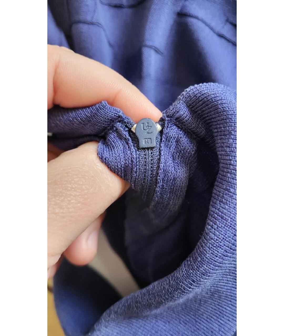 ZILLI Синее хлопковое поло с коротким рукавом, фото 6