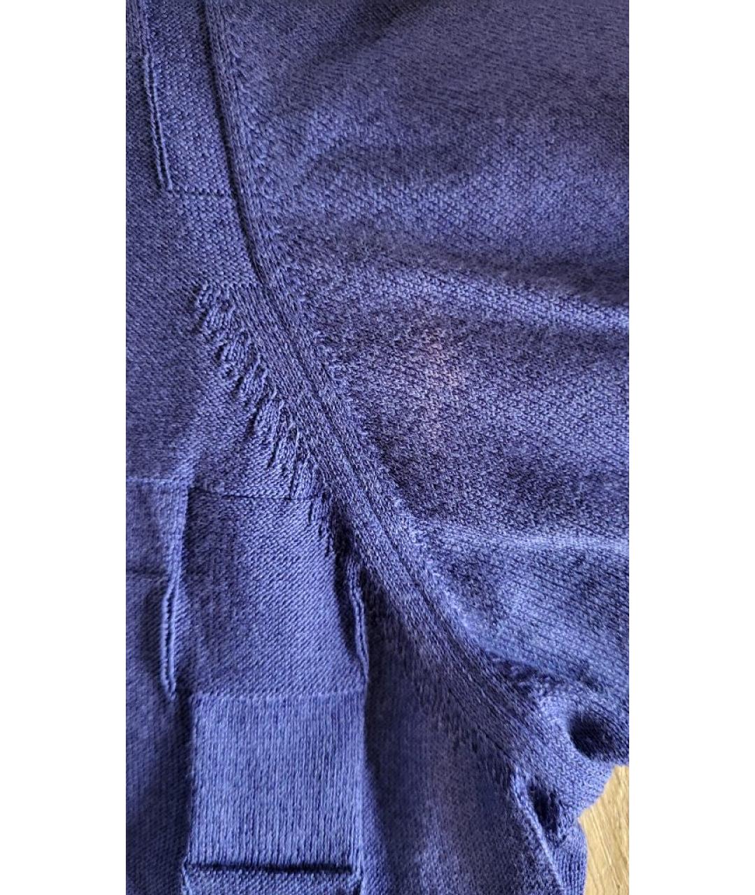 ZILLI Синее хлопковое поло с коротким рукавом, фото 4