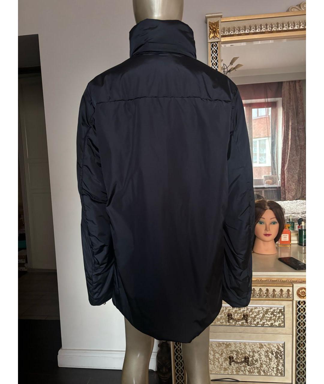 PRADA Темно-синяя полиэстеровая куртка, фото 2