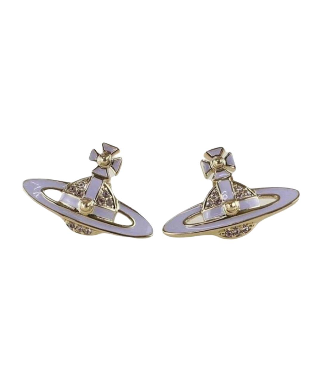 VIVIENNE WESTWOOD Фиолетовые металлические серьги, фото 1