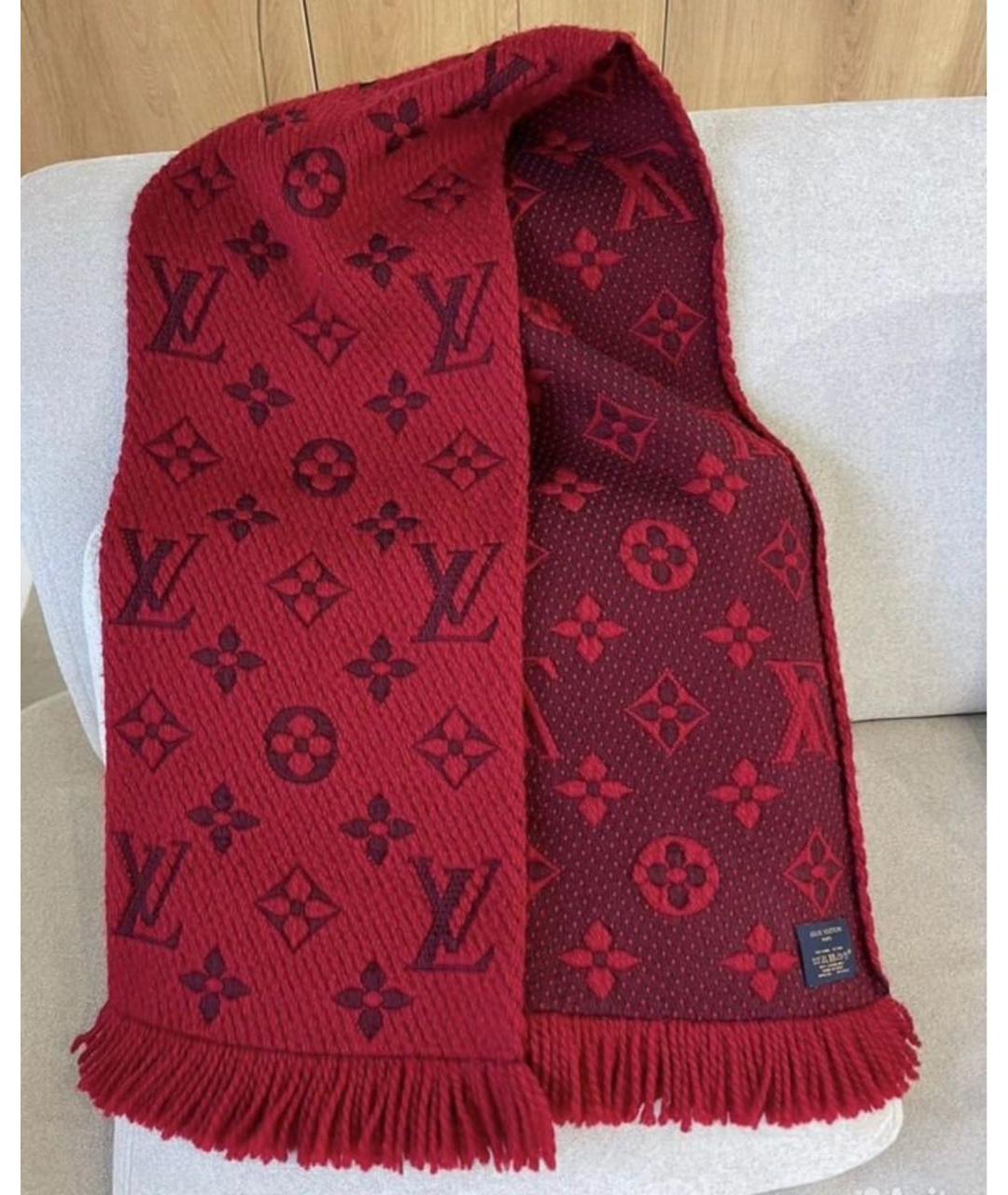 LOUIS VUITTON Красный шерстяной шарф, фото 3