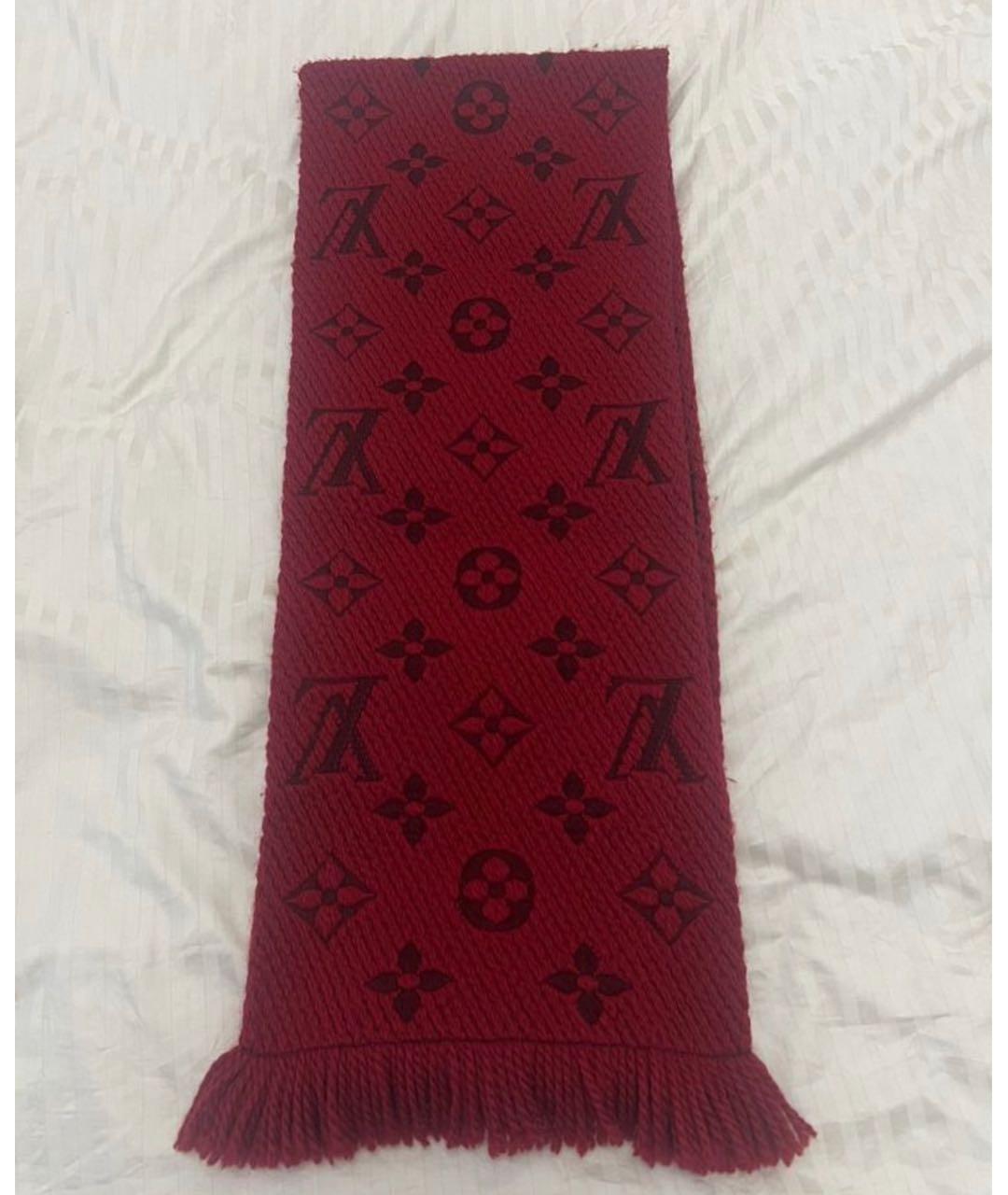 LOUIS VUITTON Красный шерстяной шарф, фото 8