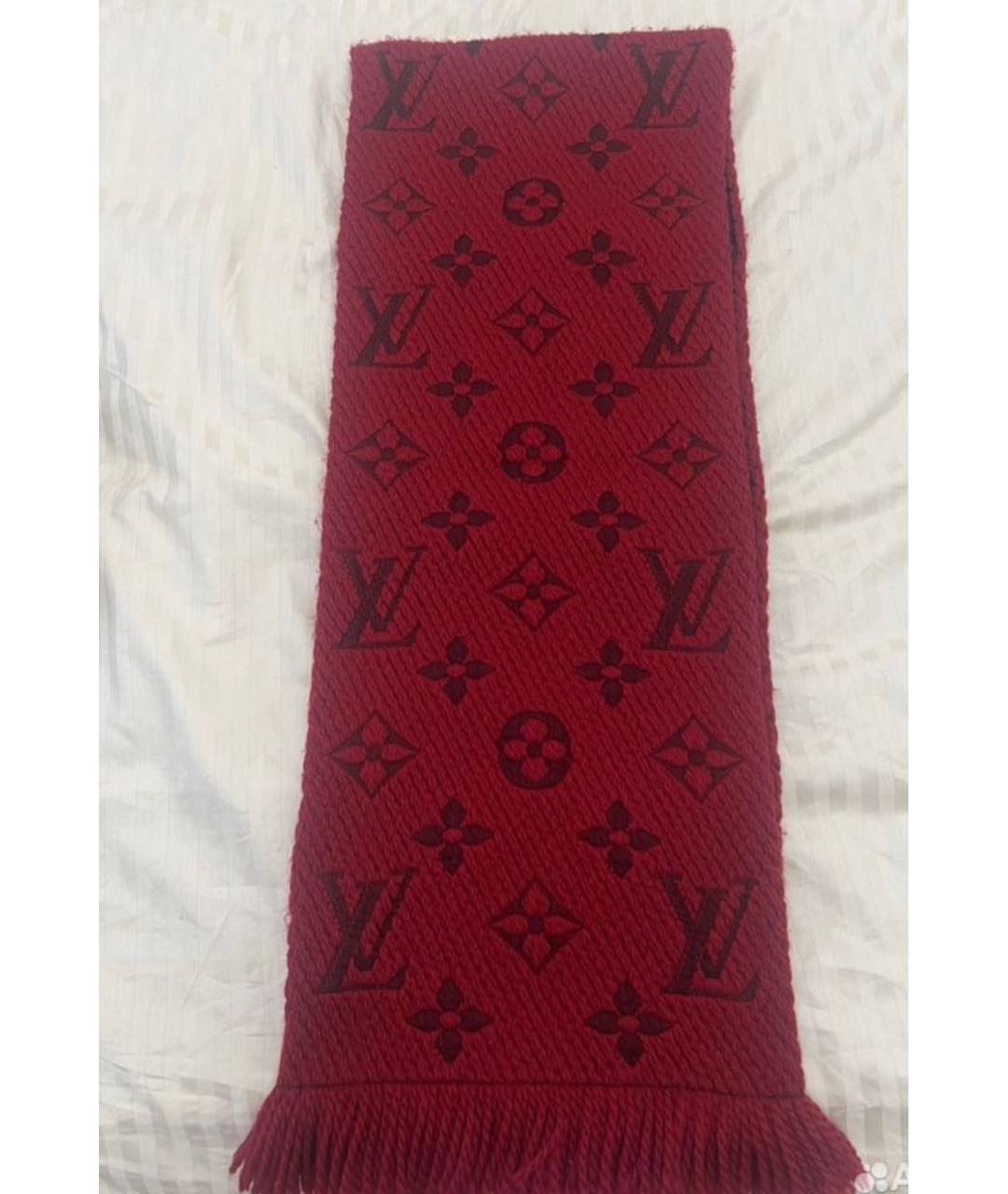 LOUIS VUITTON Красный шерстяной шарф, фото 2