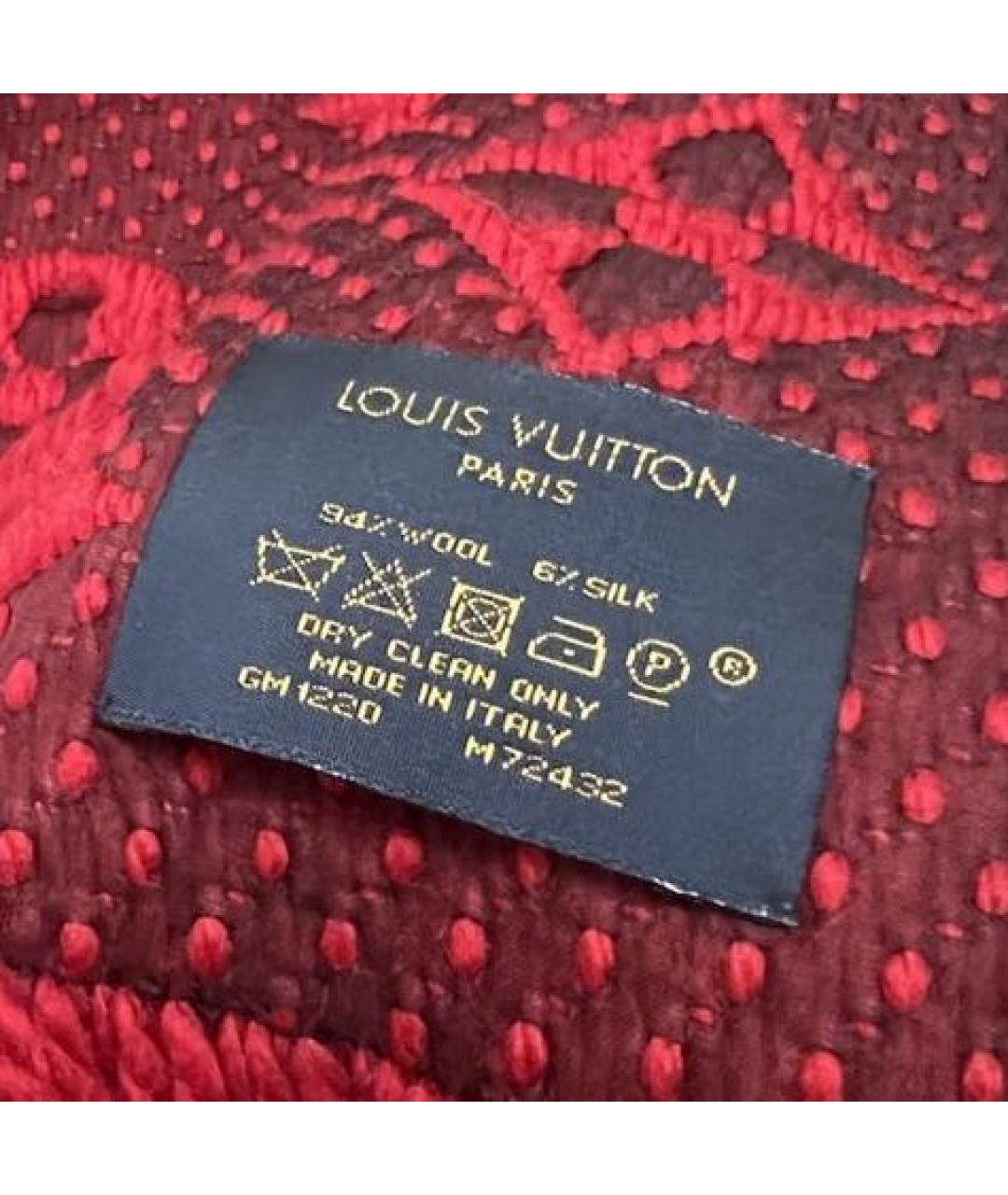 LOUIS VUITTON Красный шерстяной шарф, фото 6