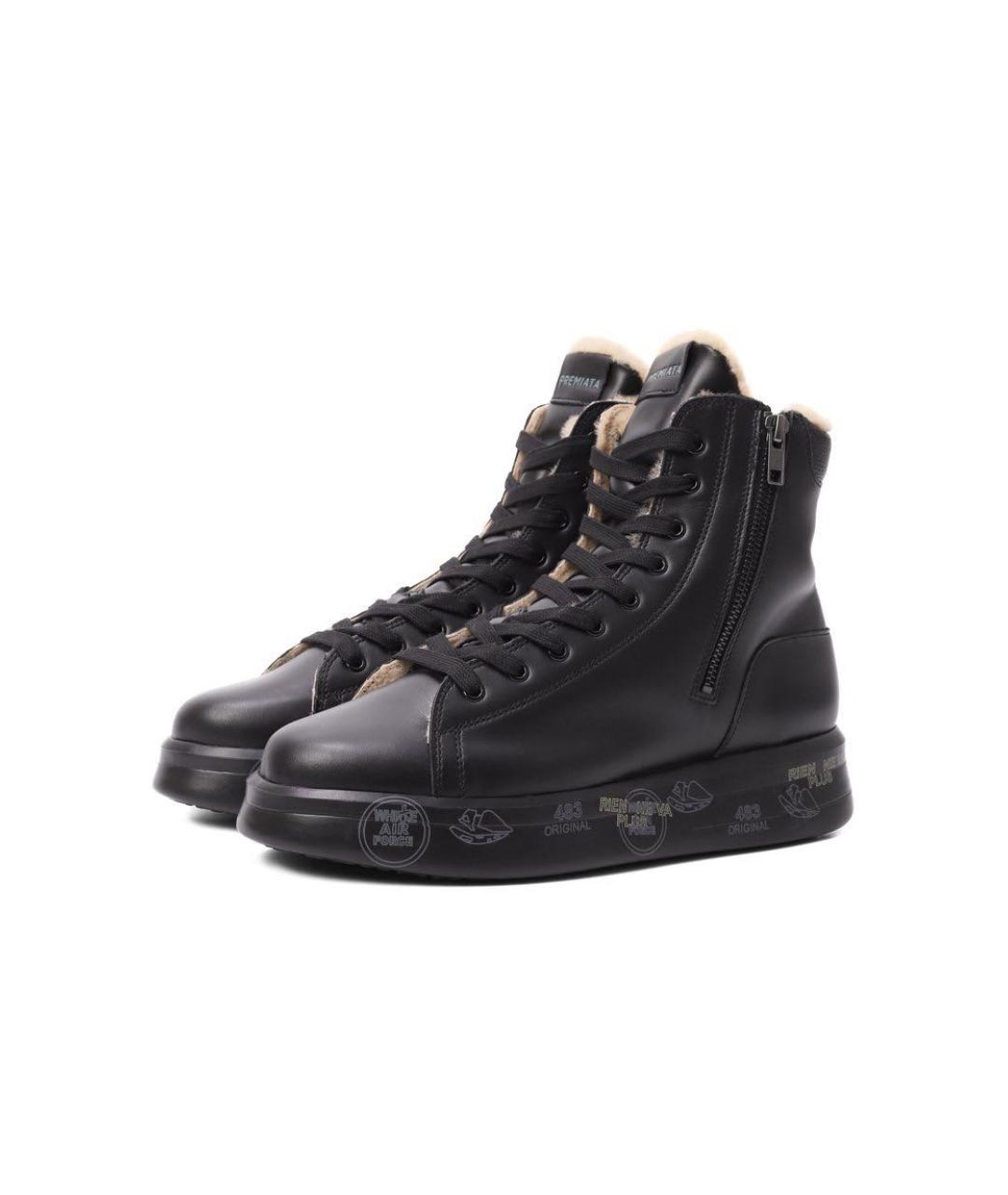 PREMIATA Черные кожаные кеды, фото 2