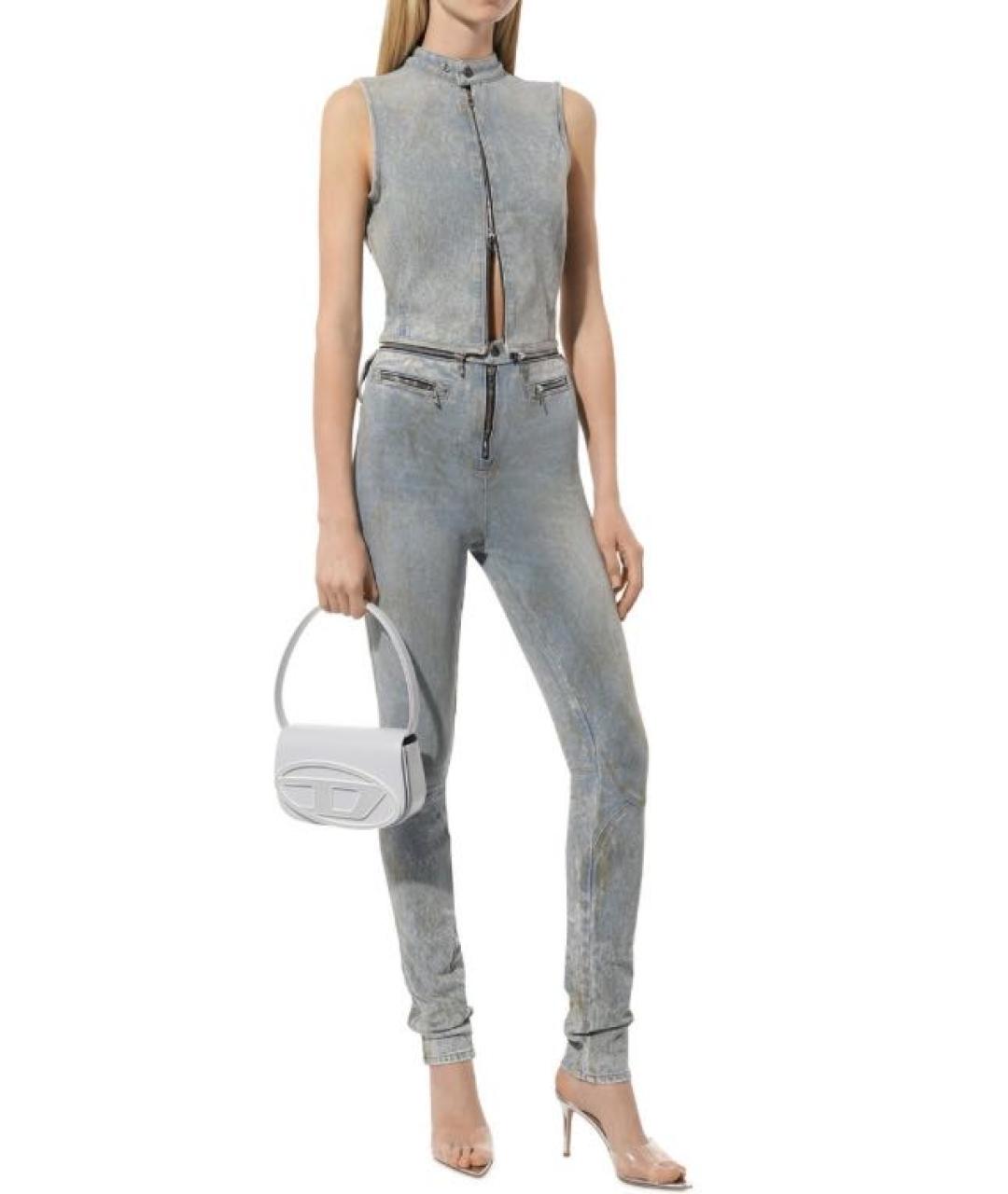 DIESEL Голубой хлопко-эластановый комбинезон, фото 7