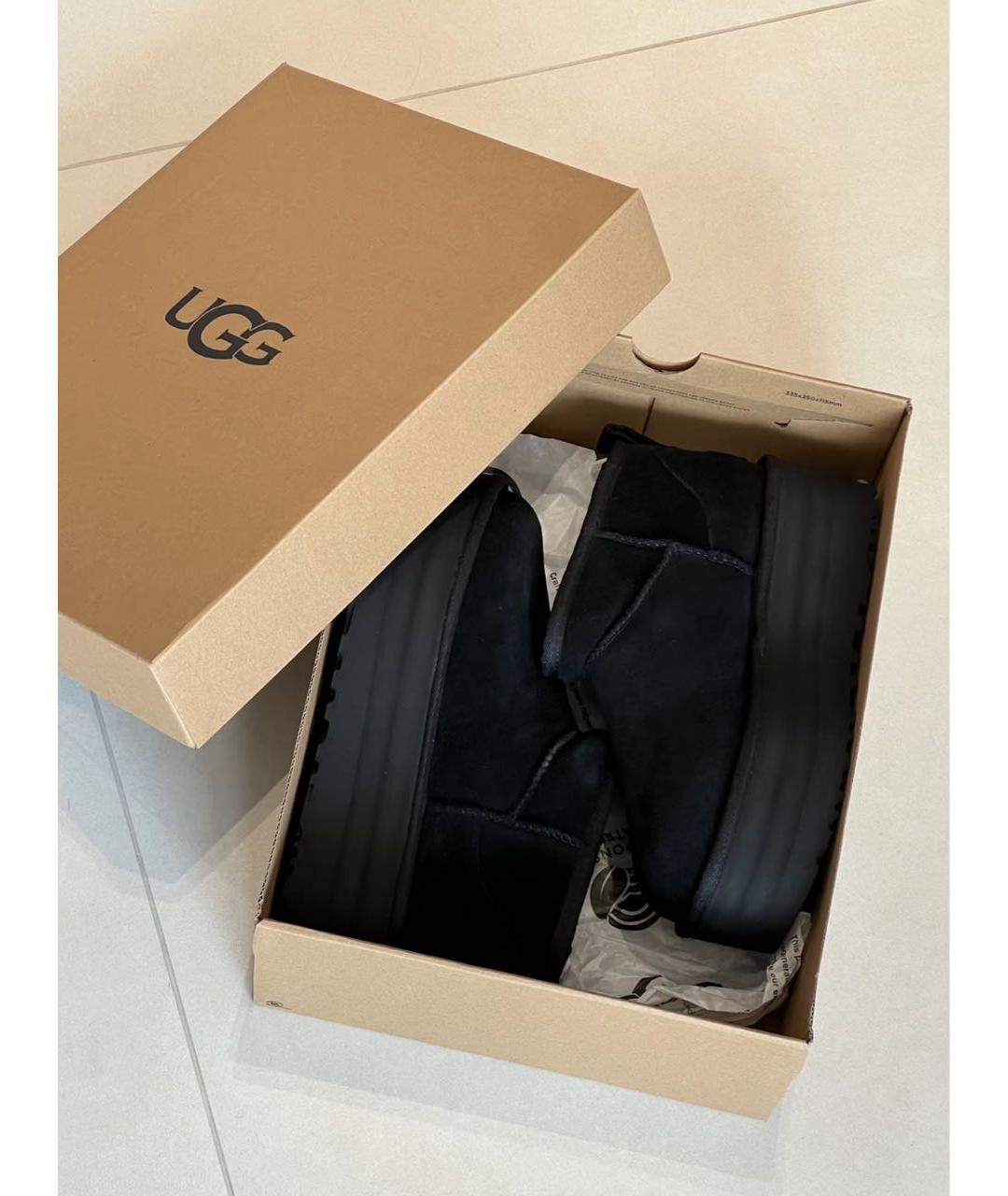UGG AUSTRALIA Черные замшевые полусапоги, фото 2
