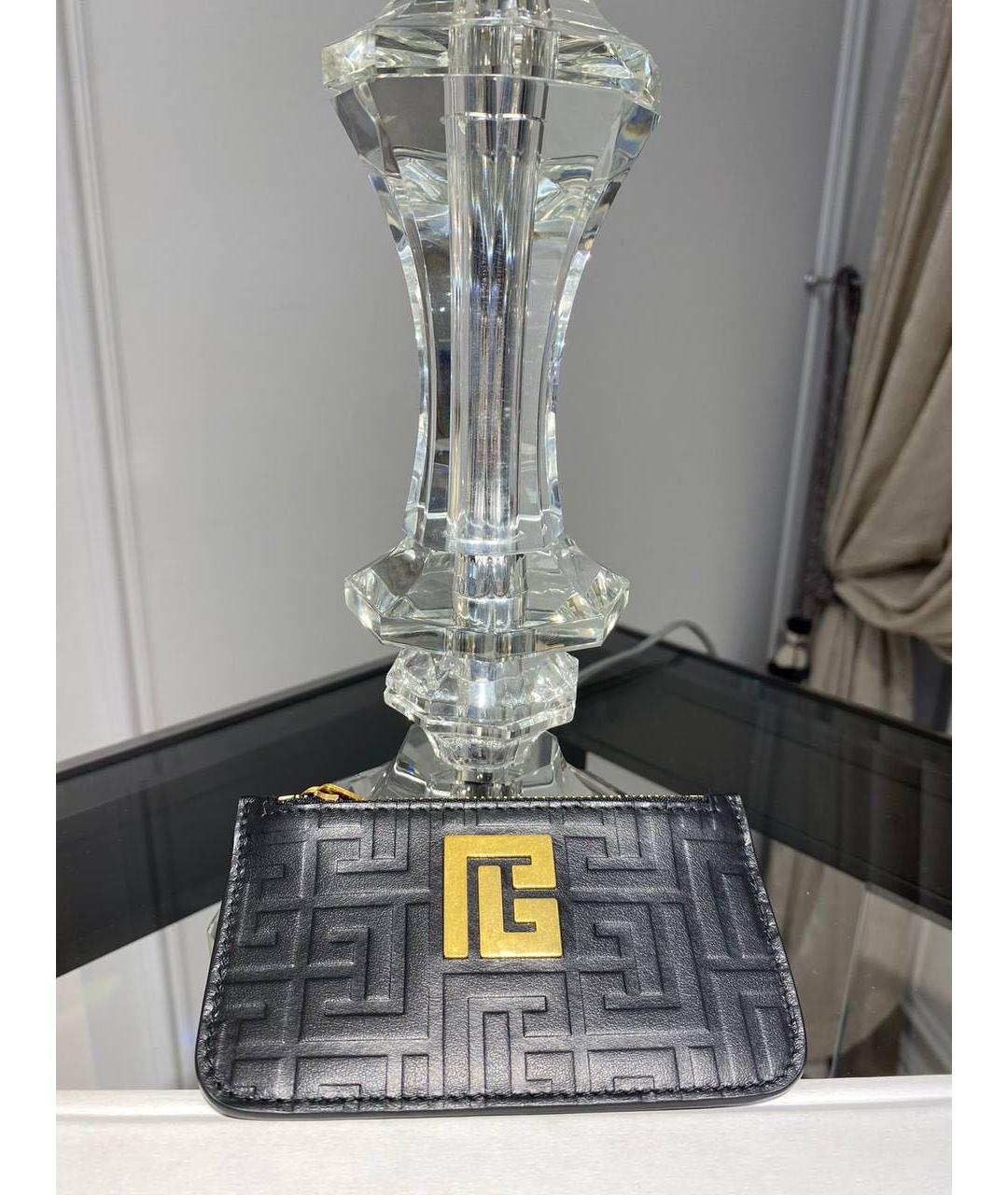 BALMAIN Черный кожаный кошелек, фото 4