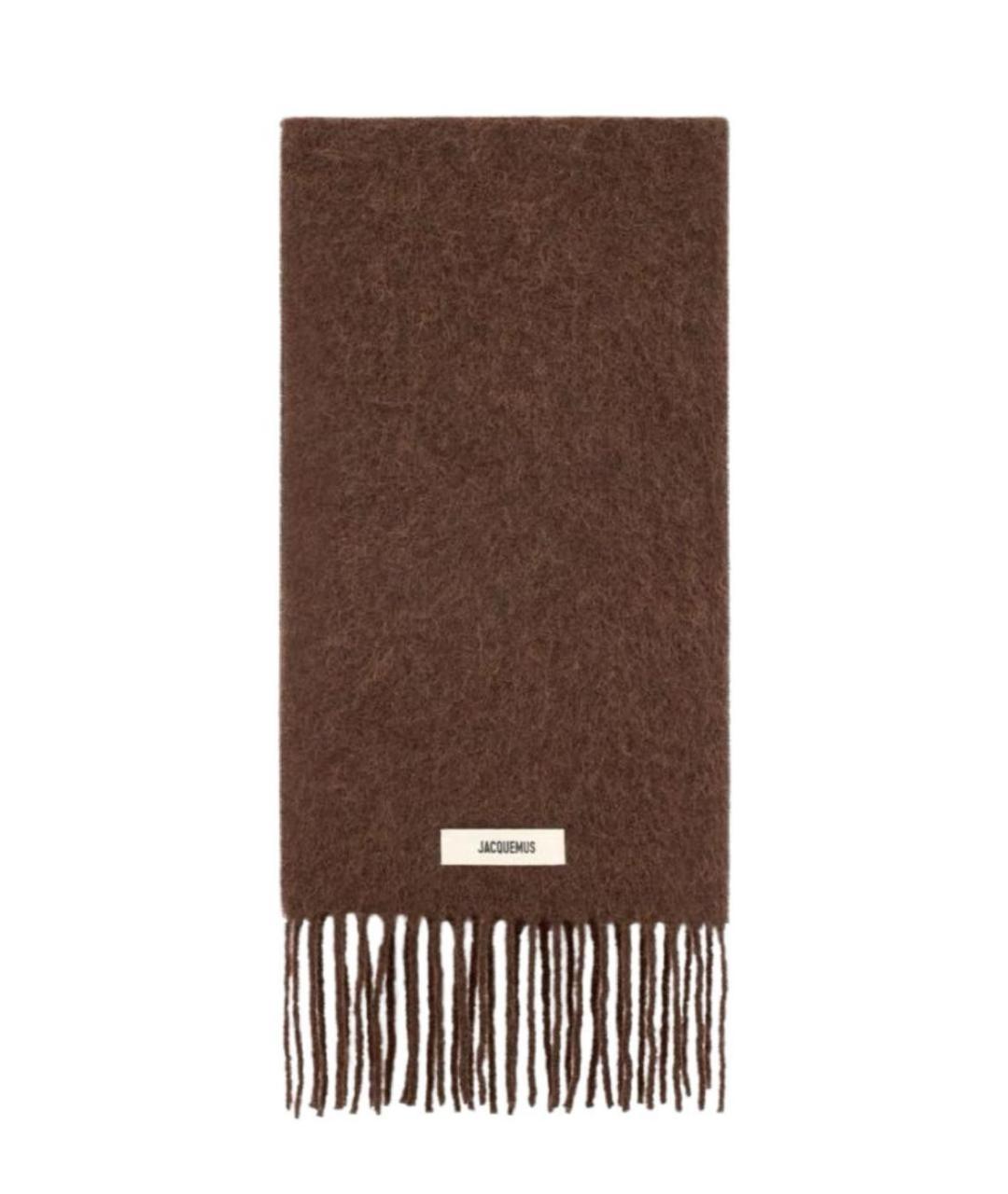JACQUEMUS Коричневый шерстяной шарф, фото 1