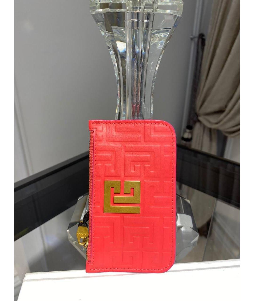 BALMAIN Коралловый кожаный кошелек, фото 2