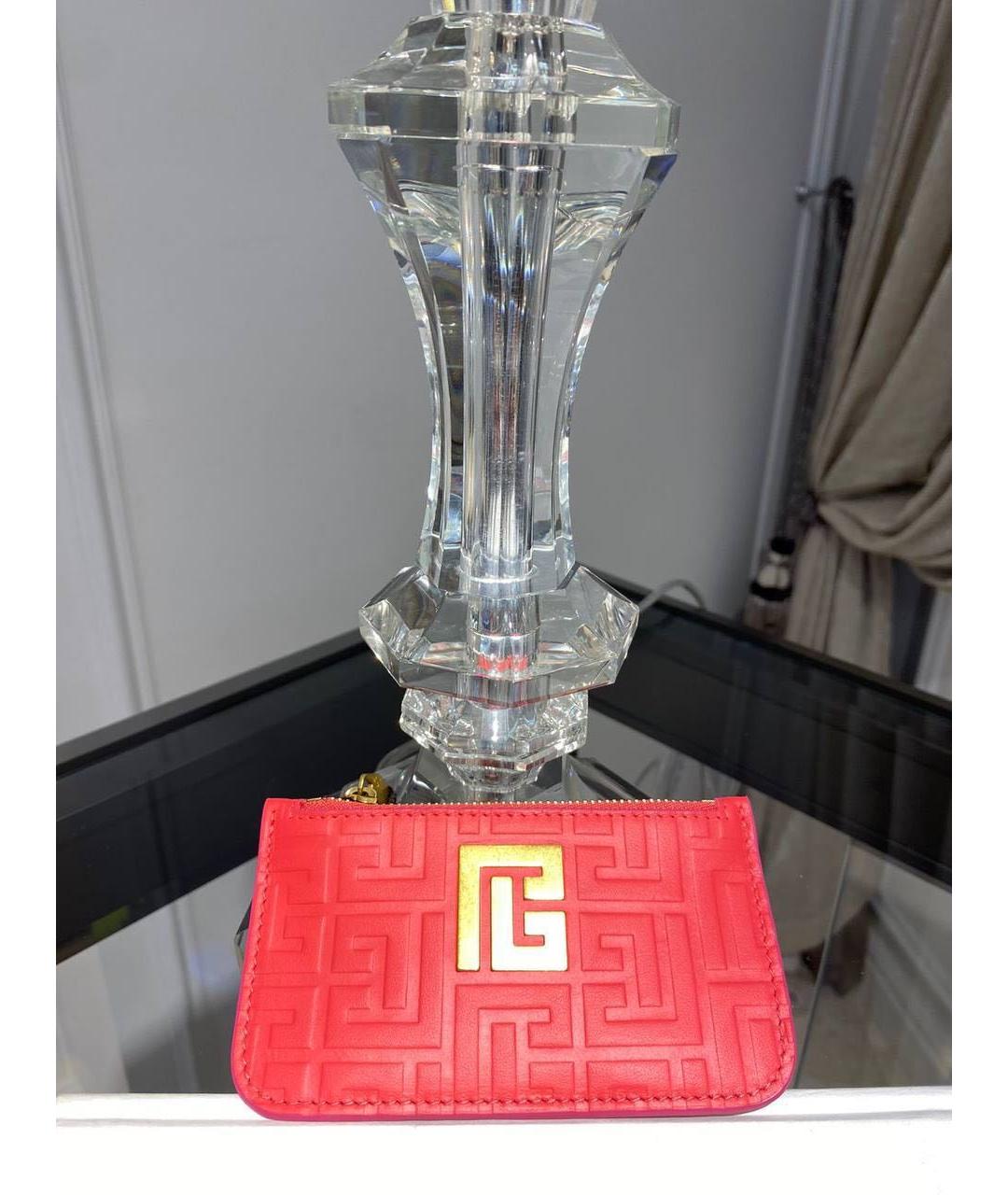 BALMAIN Коралловый кожаный кошелек, фото 4