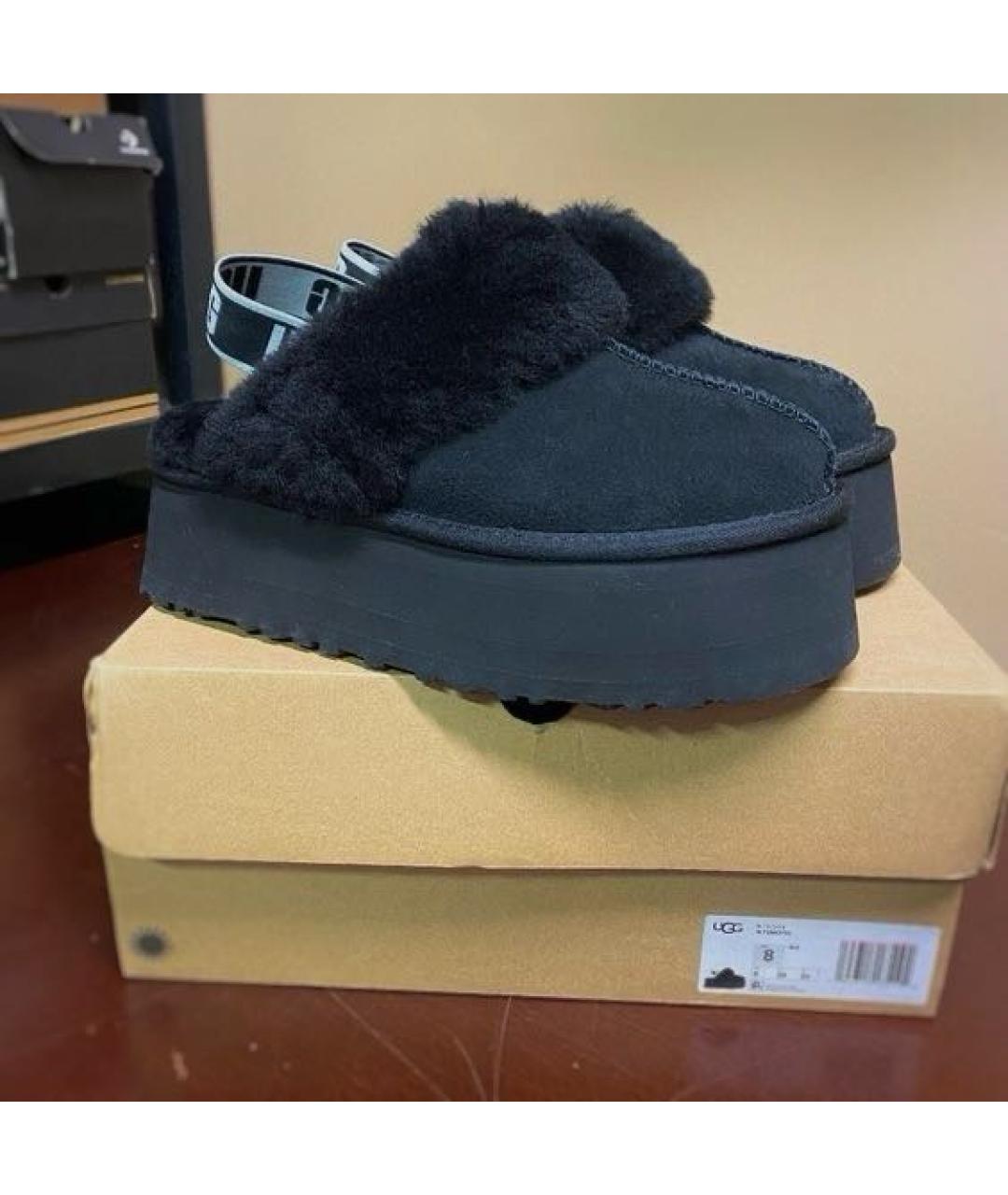 UGG AUSTRALIA Черные замшевые сабо, фото 2