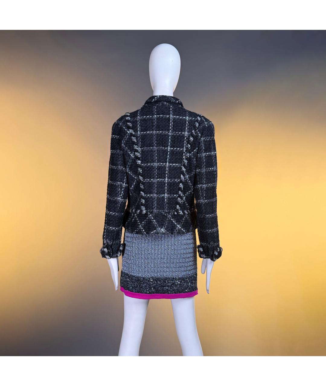 CHANEL Черный твидовый жакет/пиджак, фото 3