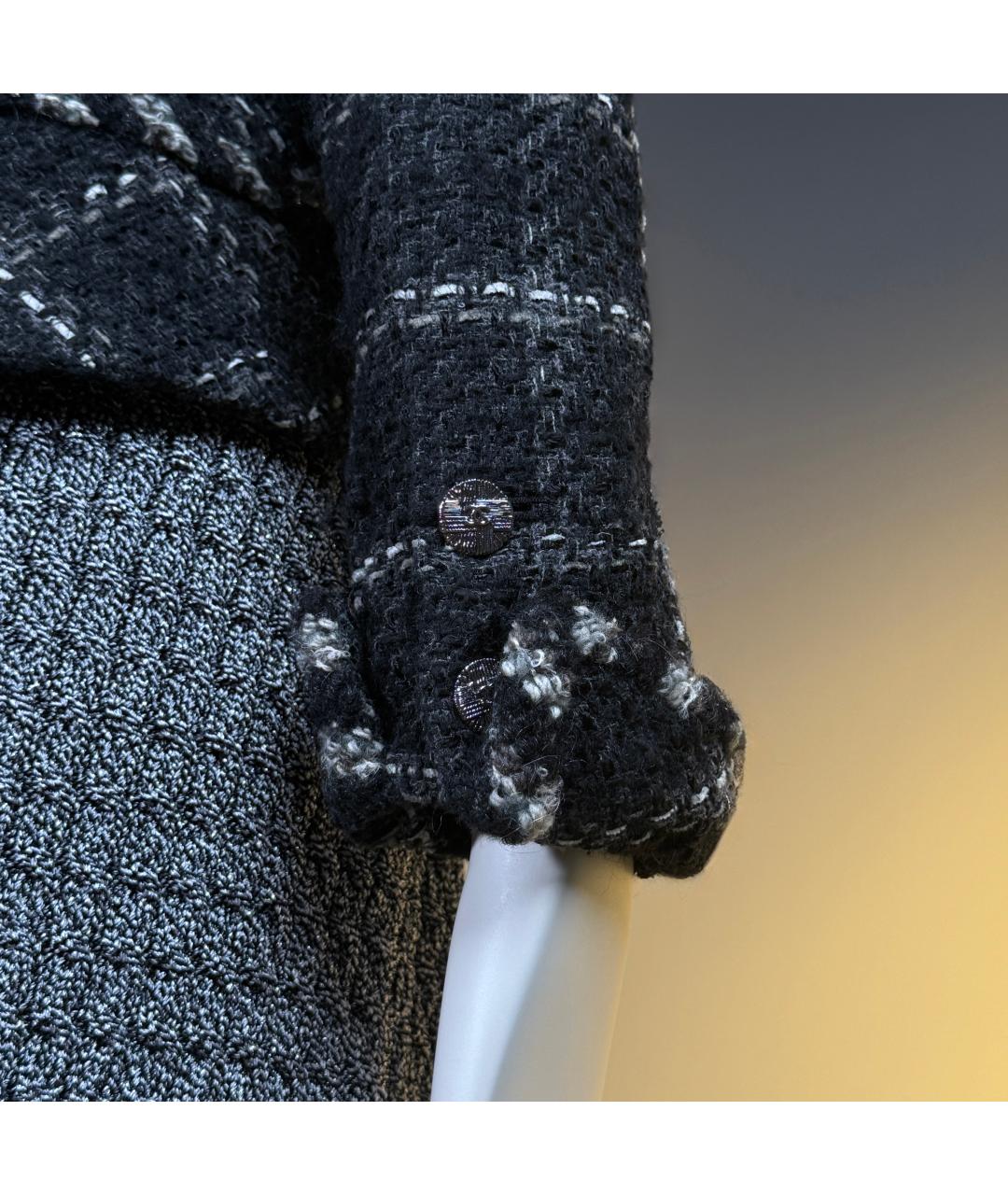 CHANEL Черный твидовый жакет/пиджак, фото 4