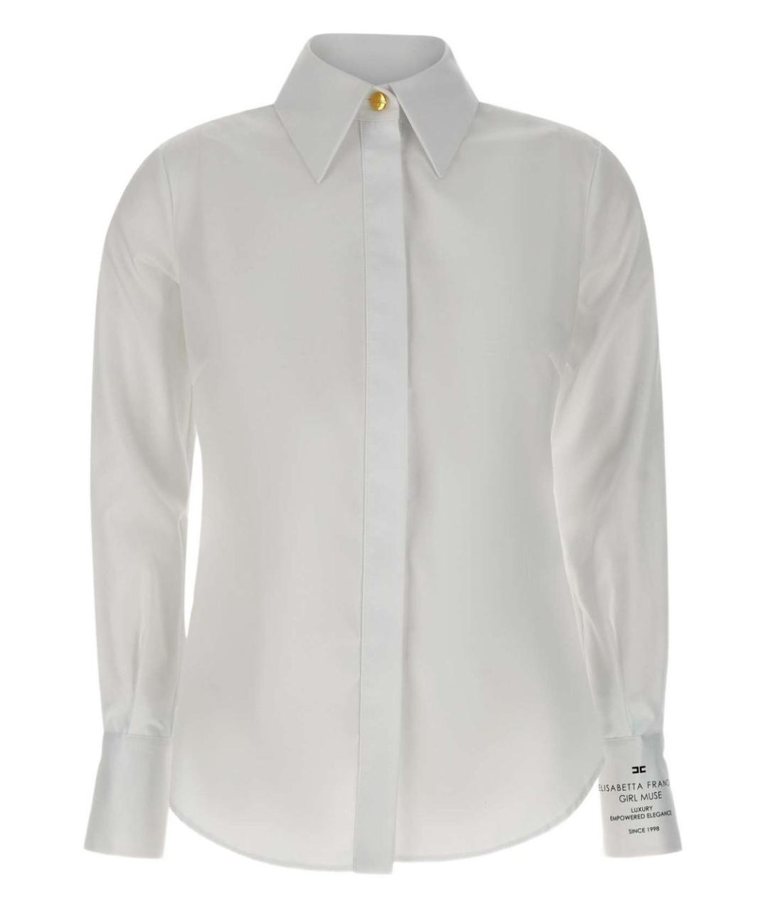 ELISABETTA FRANCHI Белая хлопковая рубашка, фото 1