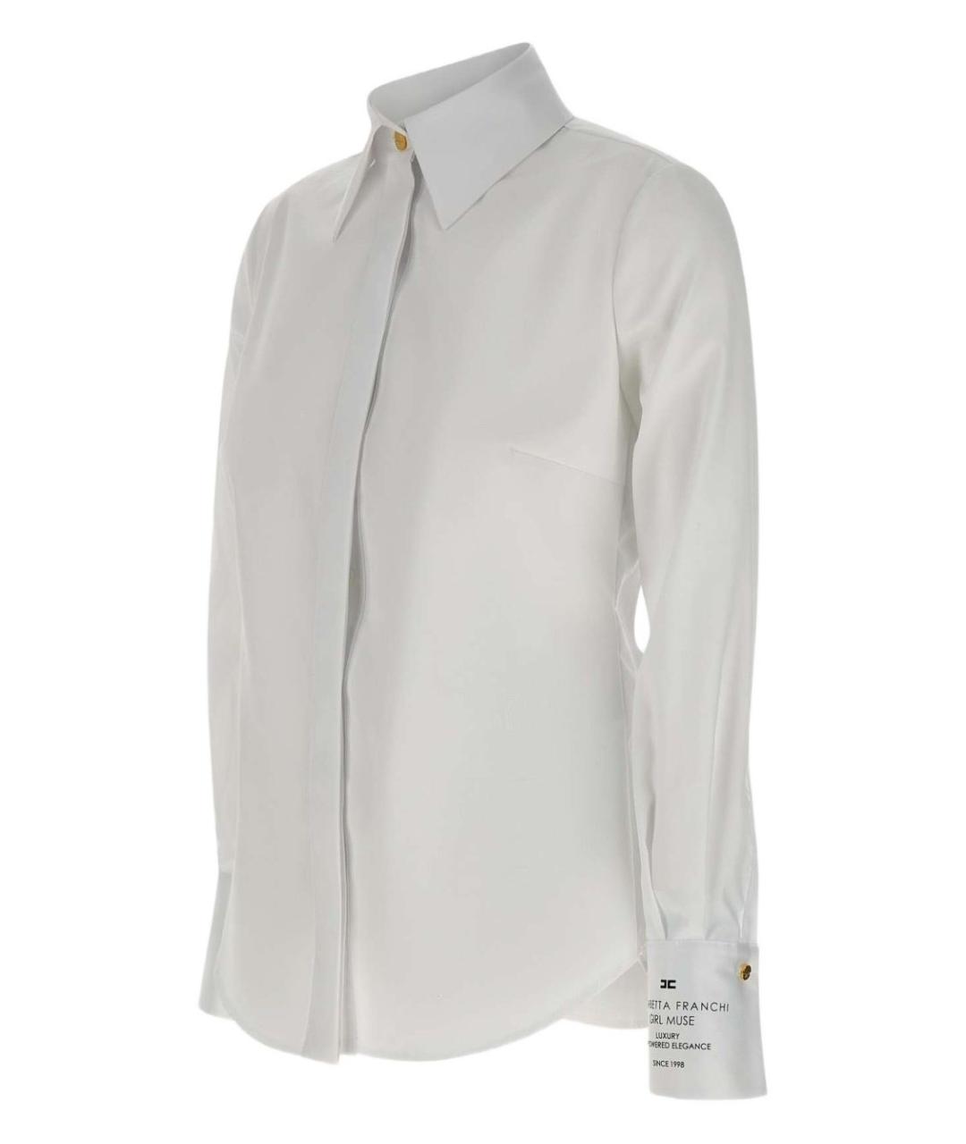 ELISABETTA FRANCHI Белая хлопковая рубашка, фото 3