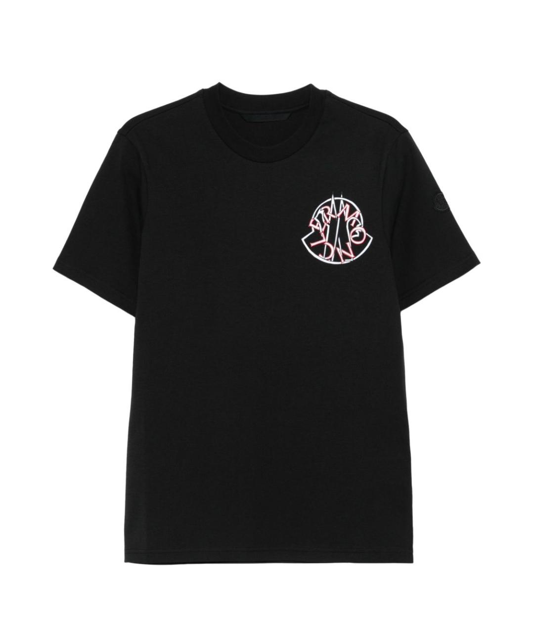 MONCLER Черная хлопковая футболка, фото 1