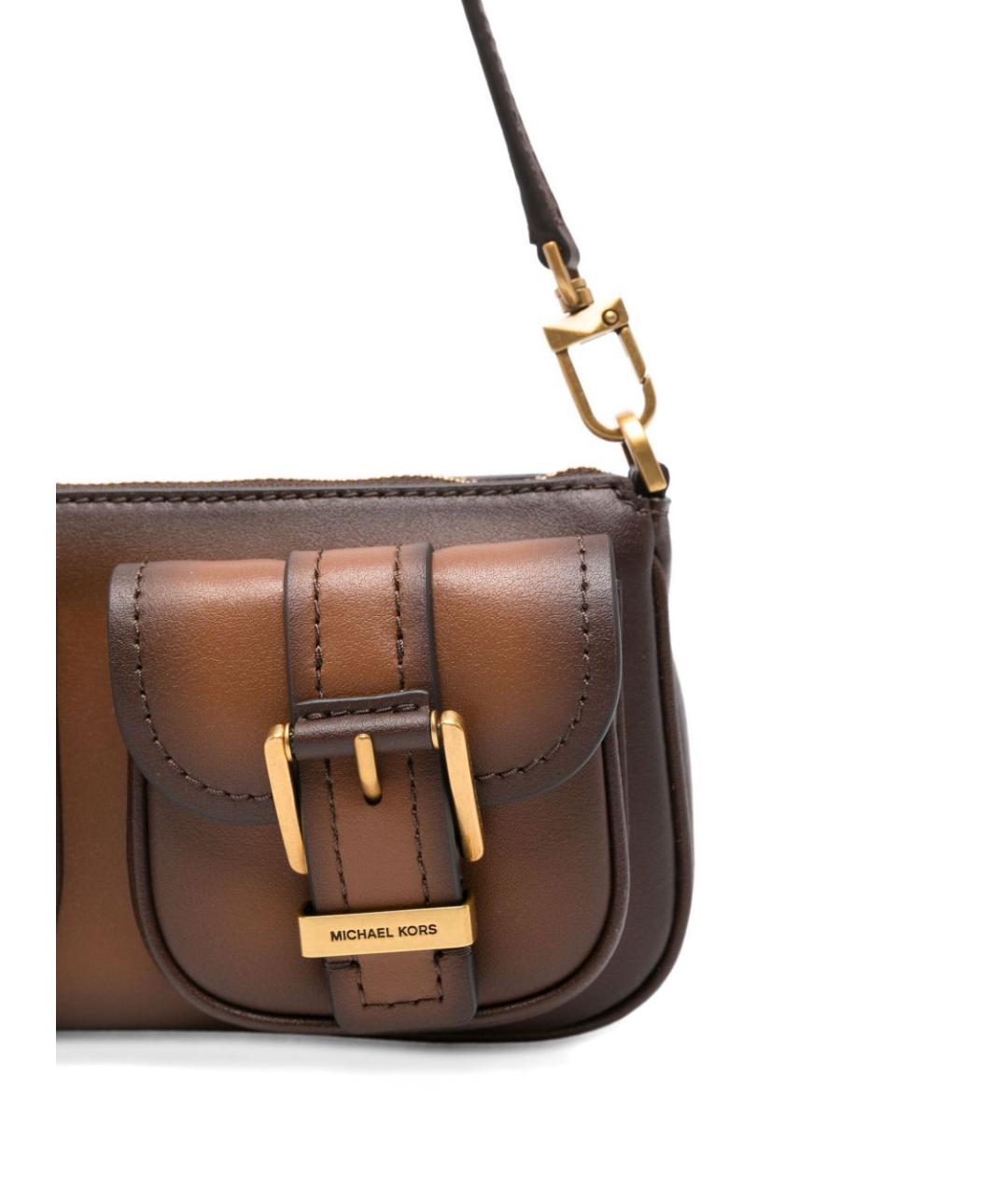 MICHAEL KORS Коричневая кожаная сумка с короткими ручками, фото 3