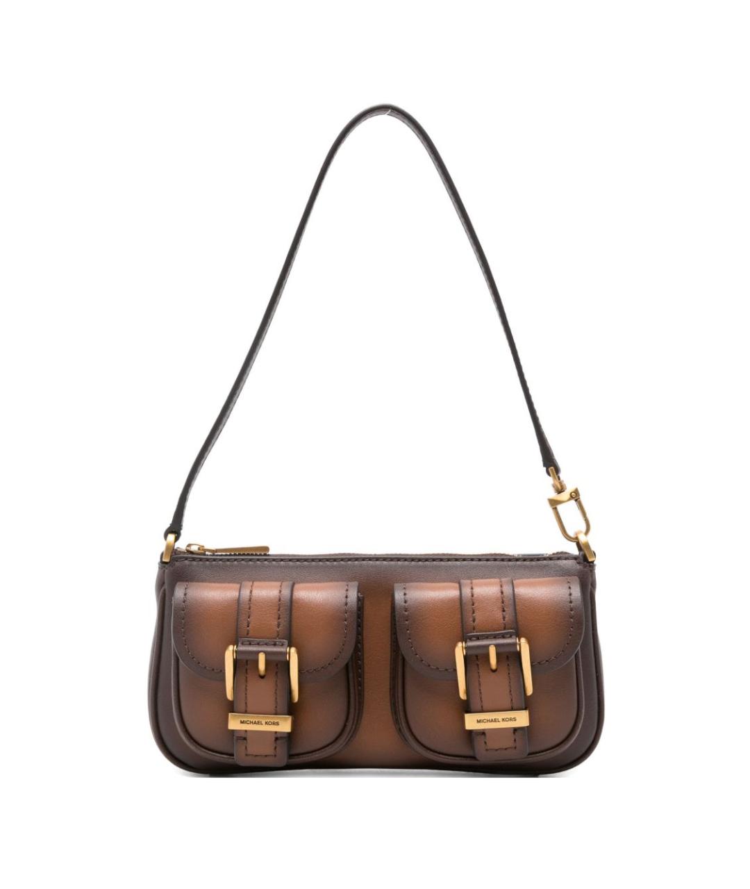 MICHAEL KORS Коричневая кожаная сумка с короткими ручками, фото 1