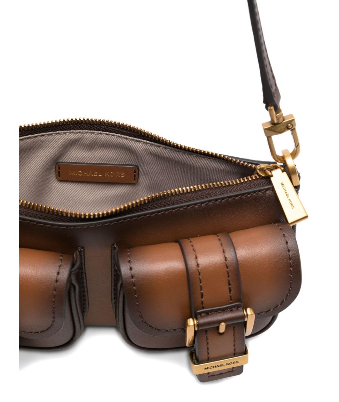 MICHAEL KORS Коричневая кожаная сумка с короткими ручками, фото 2