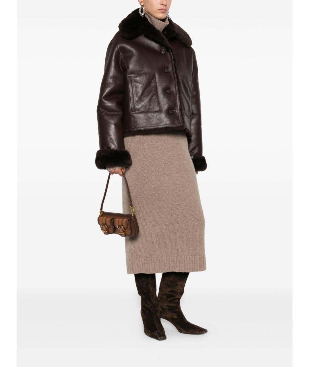 MICHAEL KORS Коричневая кожаная сумка с короткими ручками, фото 5