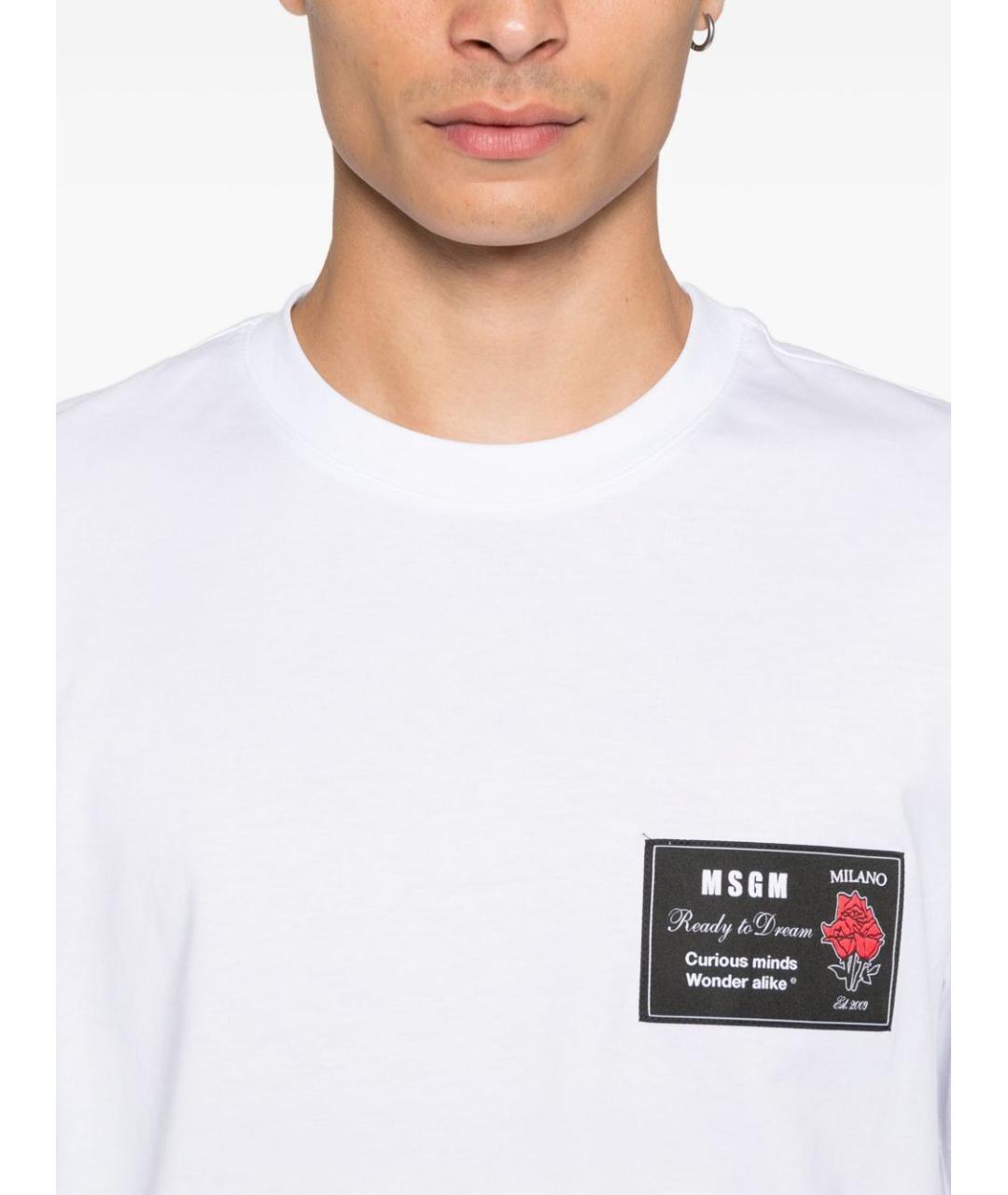 MSGM Белая хлопковая футболка, фото 4