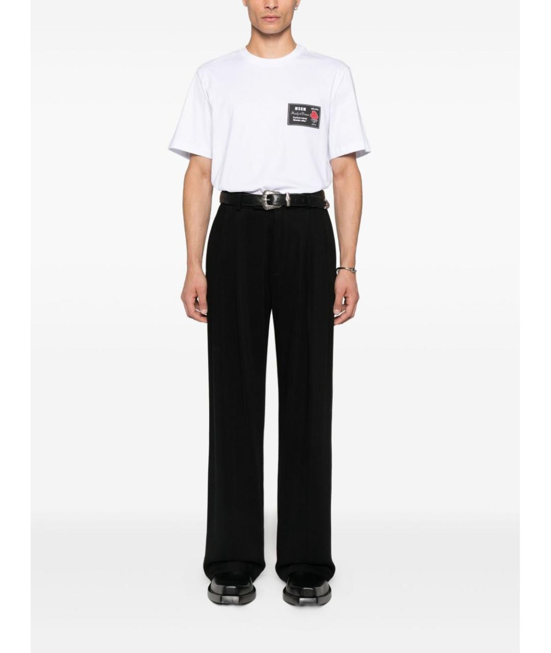 MSGM Белая хлопковая футболка, фото 2