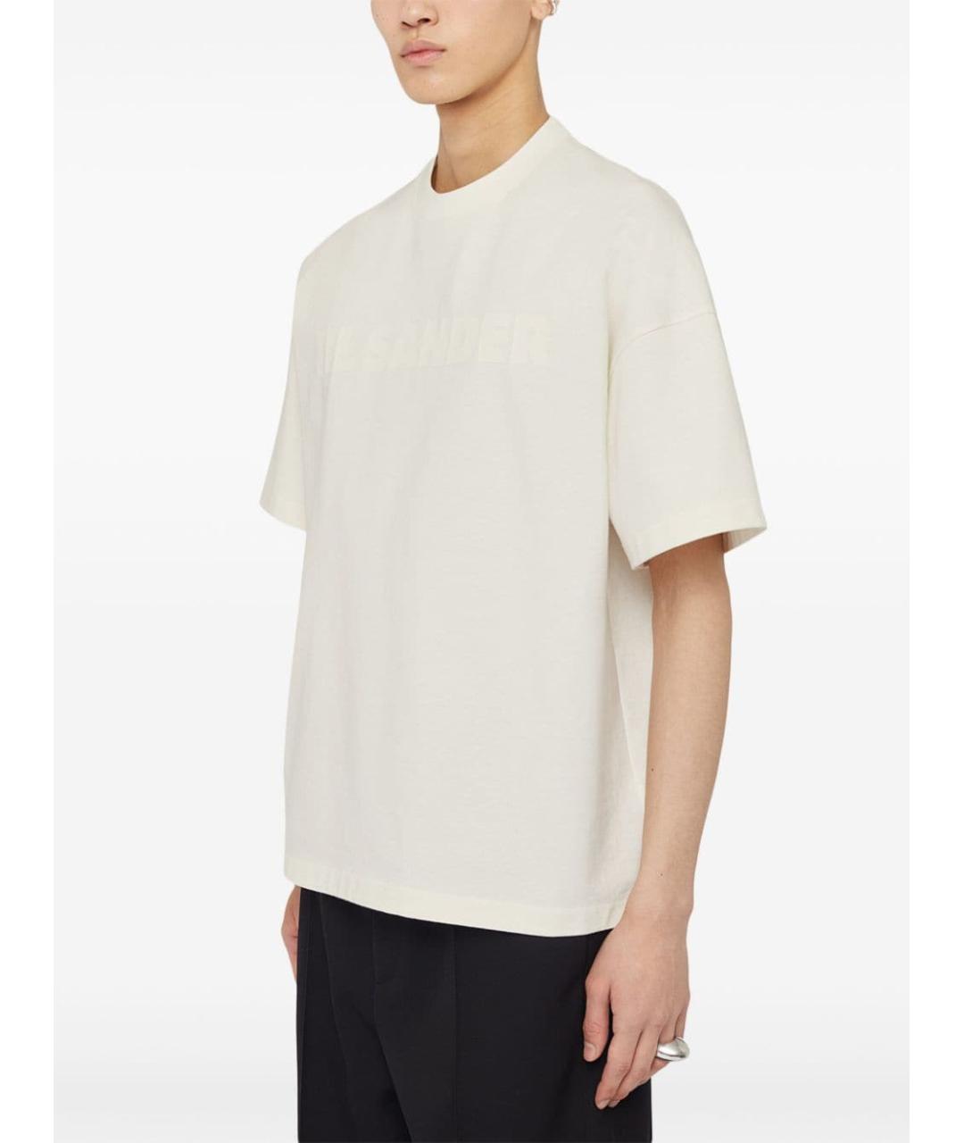 JIL SANDER Белая хлопковая футболка, фото 5