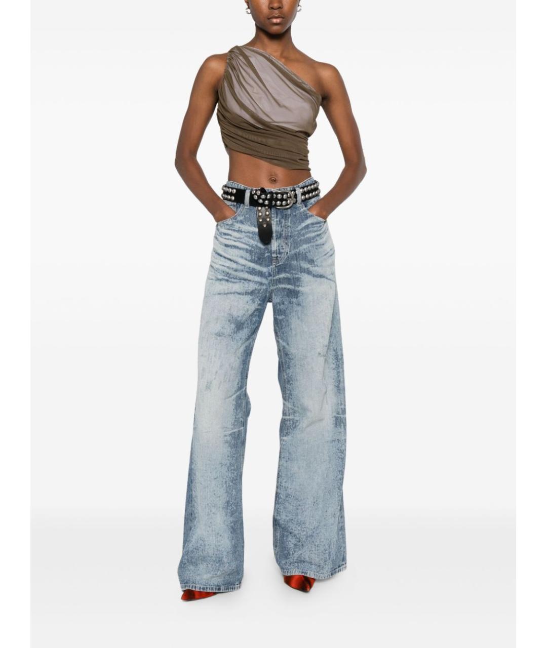 DIESEL Синие хлопковые прямые джинсы, фото 3