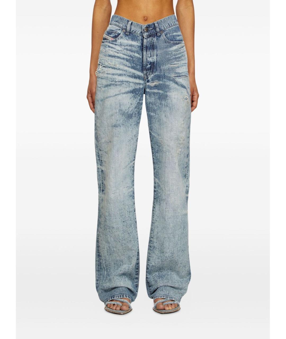 DIESEL Синие хлопковые прямые джинсы, фото 3