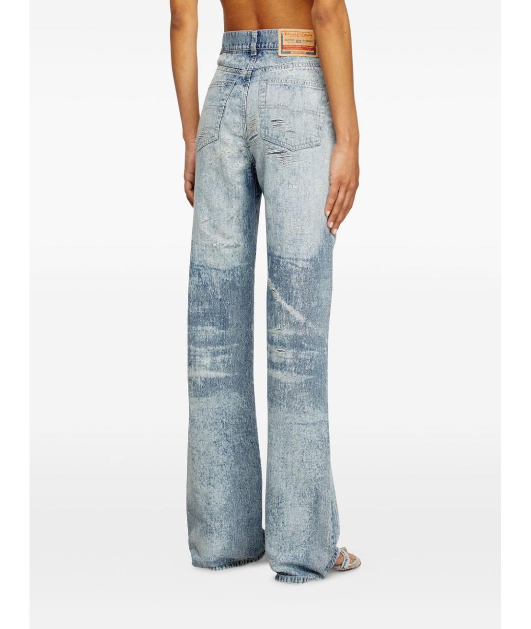 DIESEL Синие хлопковые прямые джинсы, фото 4