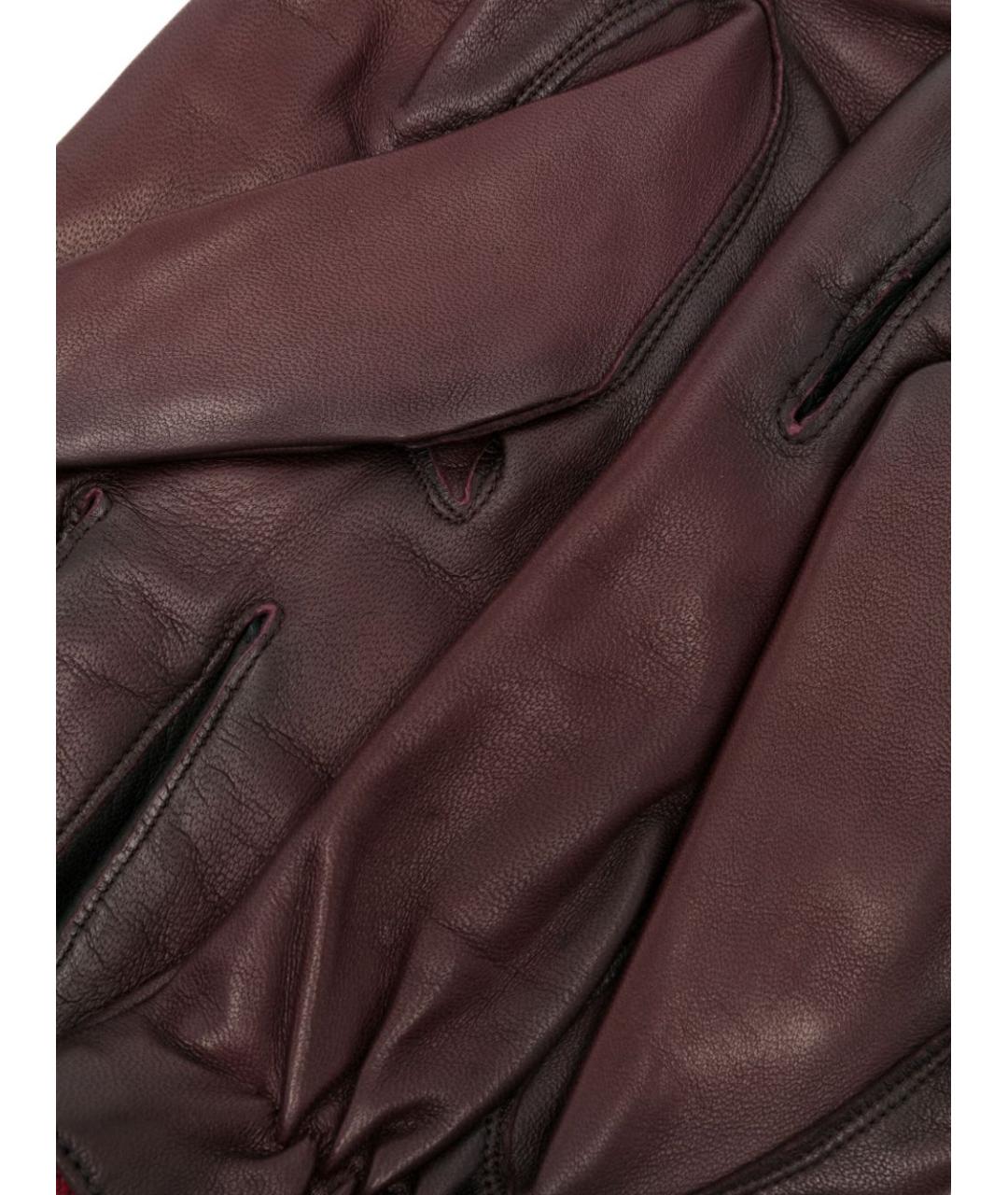 PAUL SMITH Бордовые шерстяные перчатки, фото 2