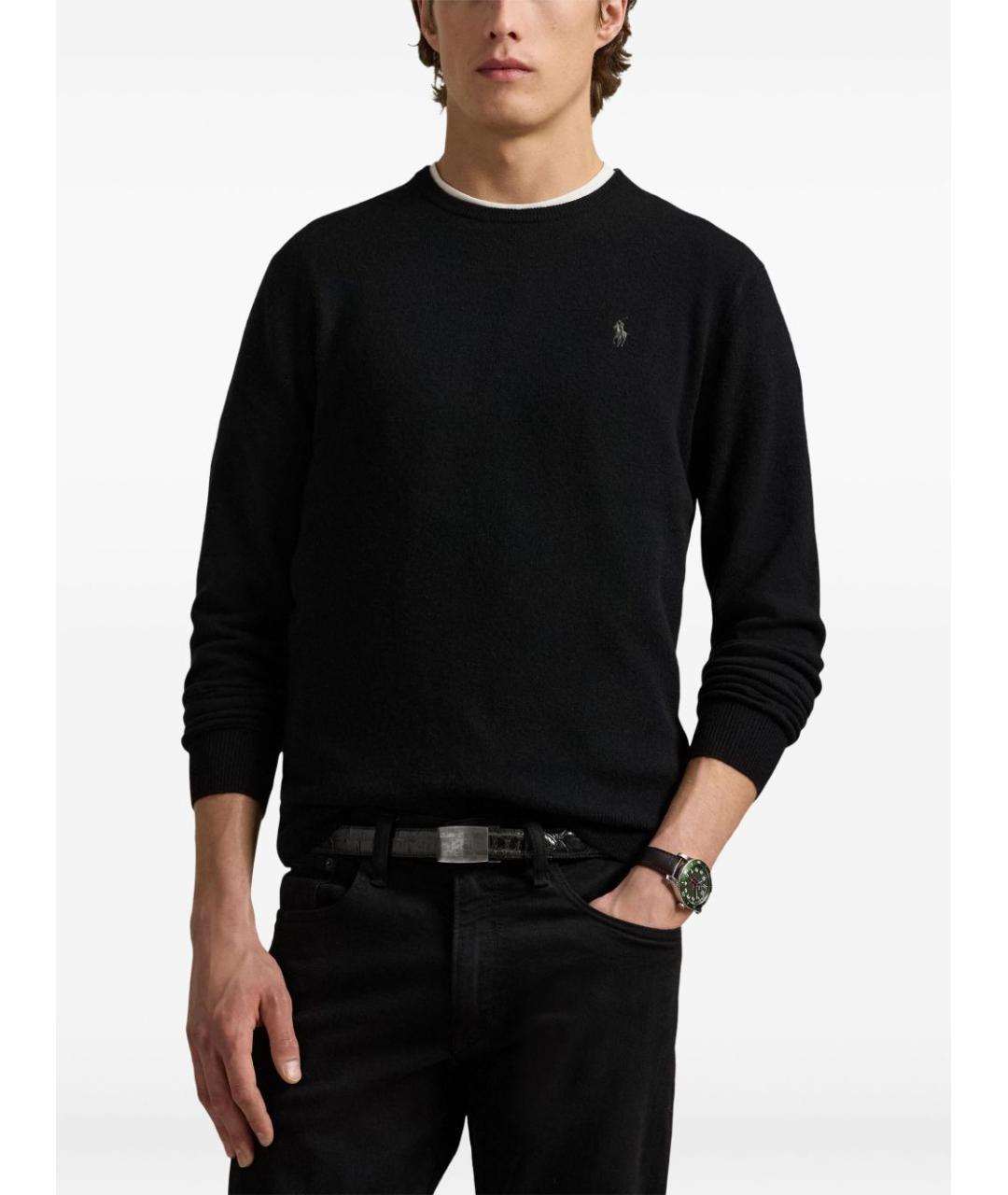 POLO RALPH LAUREN Черный шерстяной джемпер / свитер, фото 3