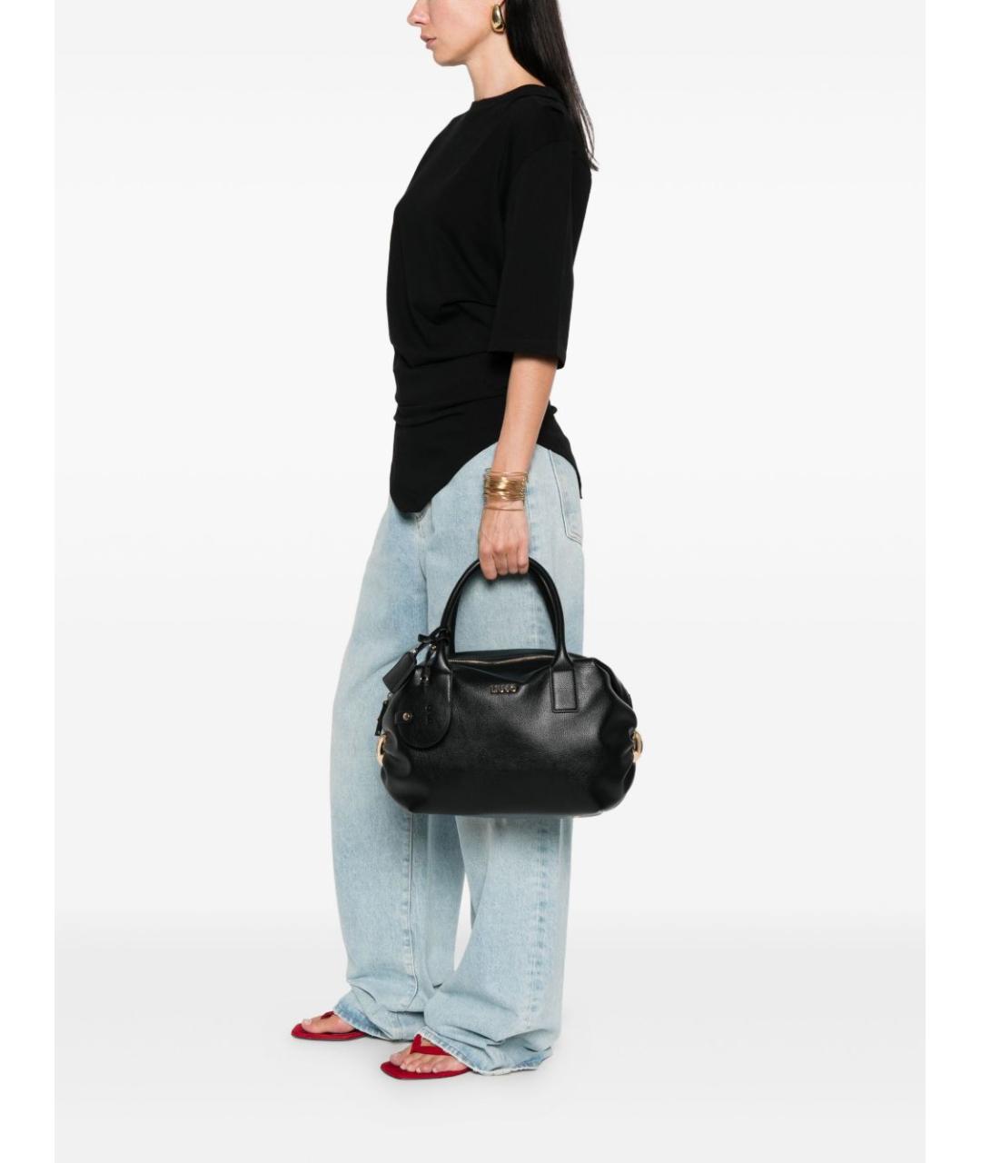 LIU JO Черная сумка тоут из искусственной кожи, фото 3