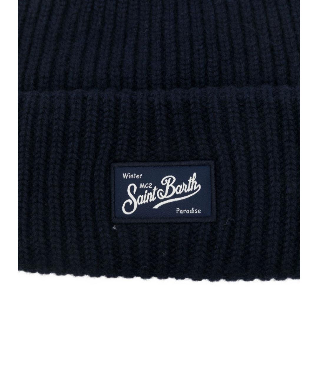 MC2 SAINT BARTH Синяя шерстяная шапка, фото 3