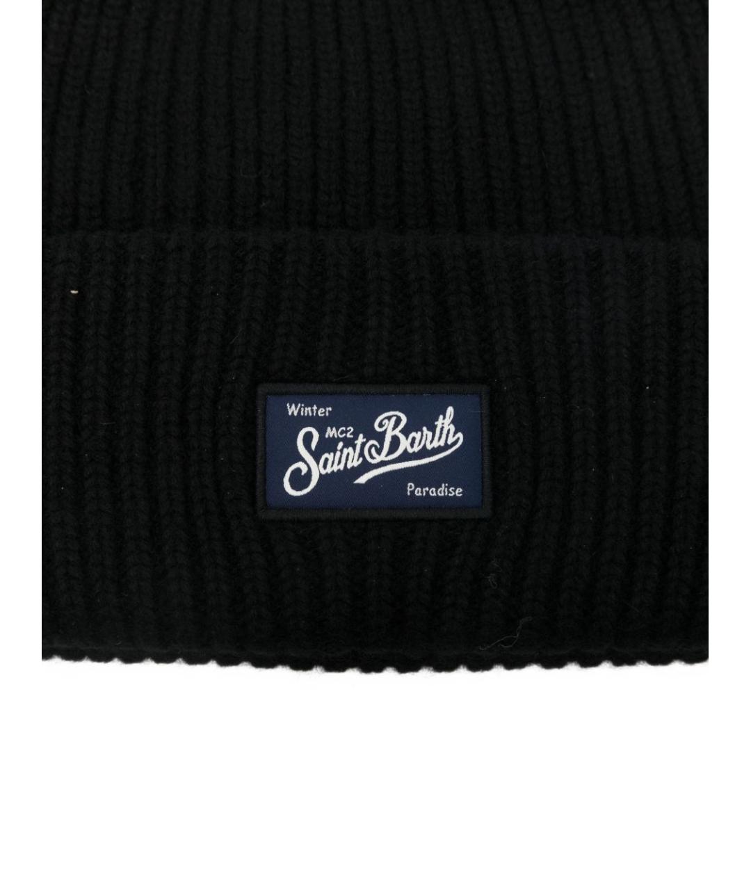 MC2 SAINT BARTH Черная шерстяная шапка, фото 3