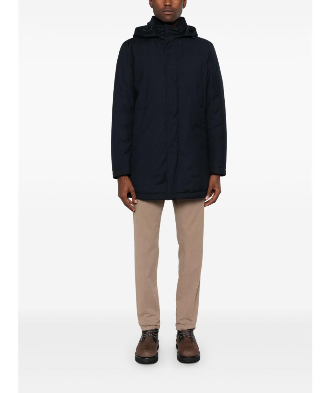 HERNO Темно-синяя полиэстеровая парка, фото 5