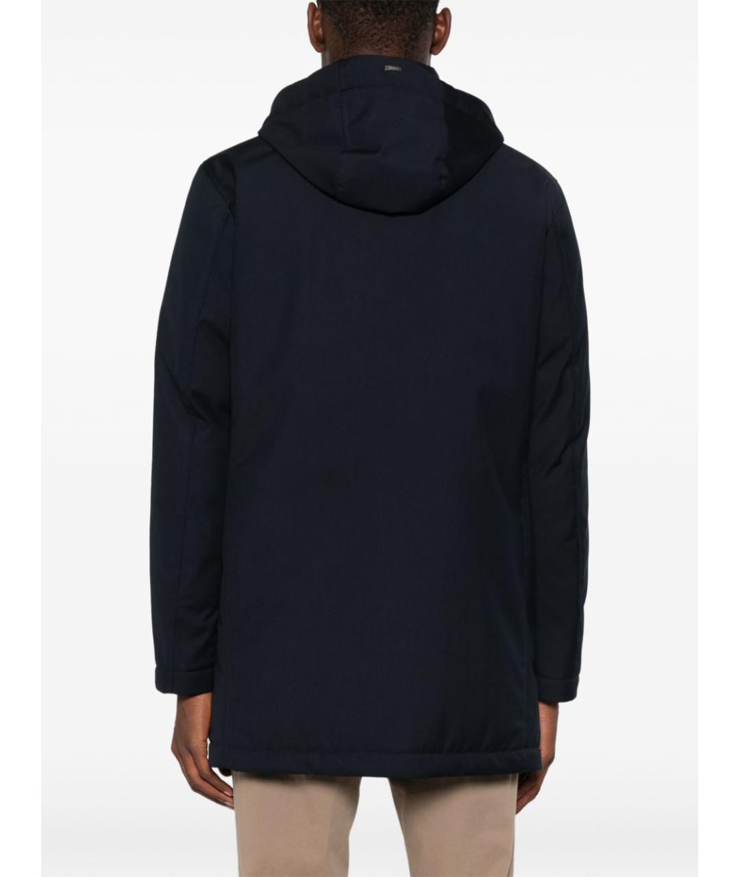 HERNO Темно-синяя полиэстеровая парка, фото 4