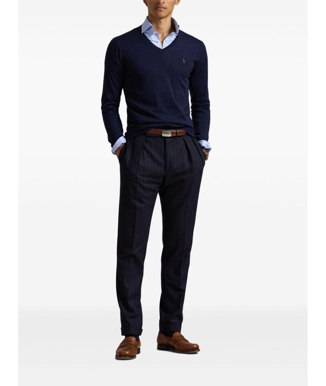 POLO RALPH LAUREN Синий шерстяной джемпер / свитер, фото 4