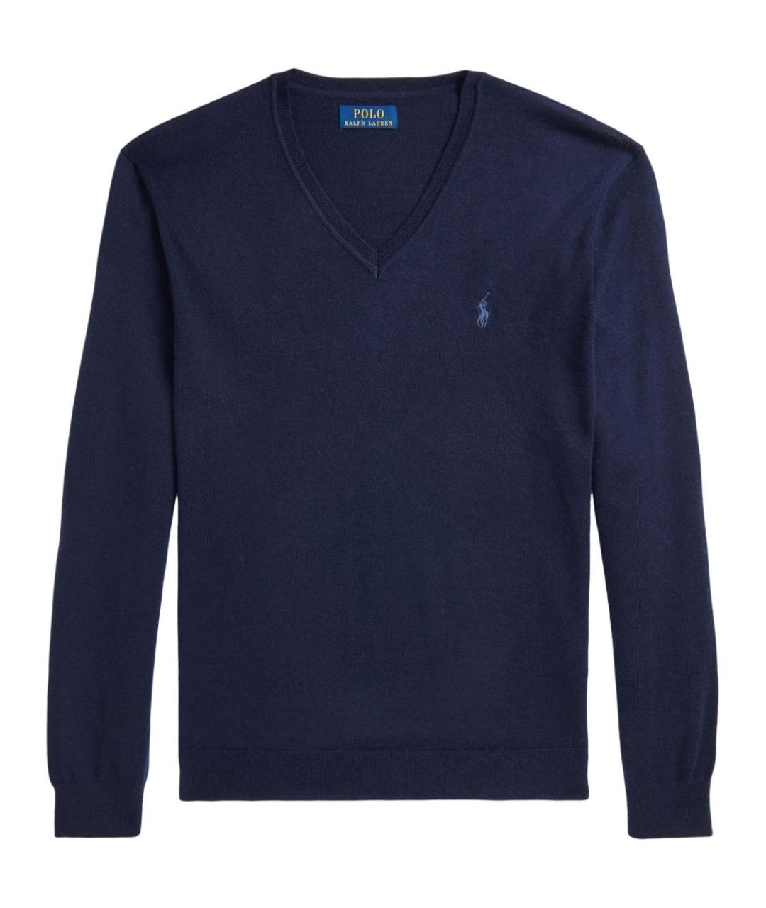 POLO RALPH LAUREN Синий шерстяной джемпер / свитер, фото 1
