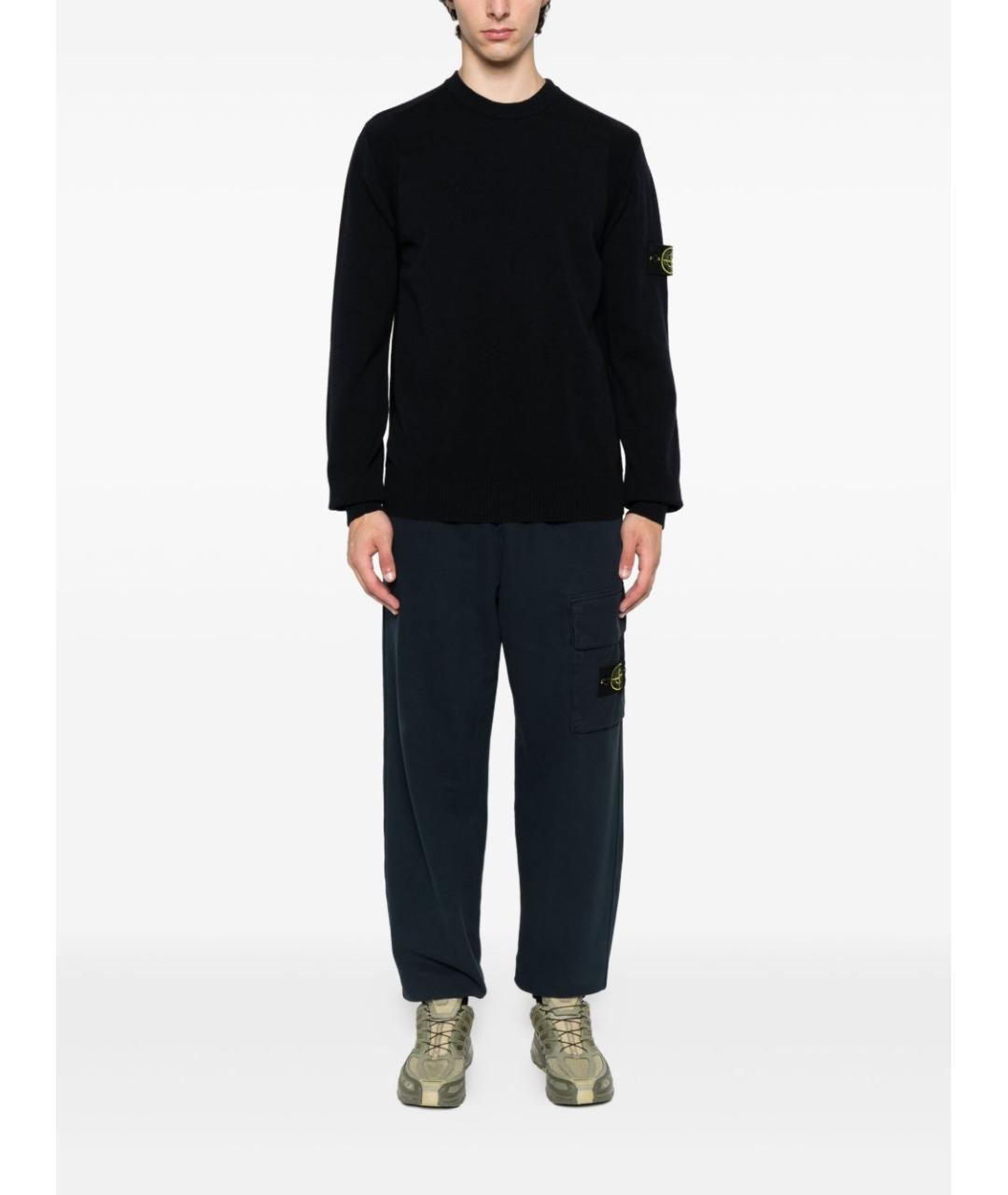 STONE ISLAND Синие хлопковые повседневные брюки, фото 2