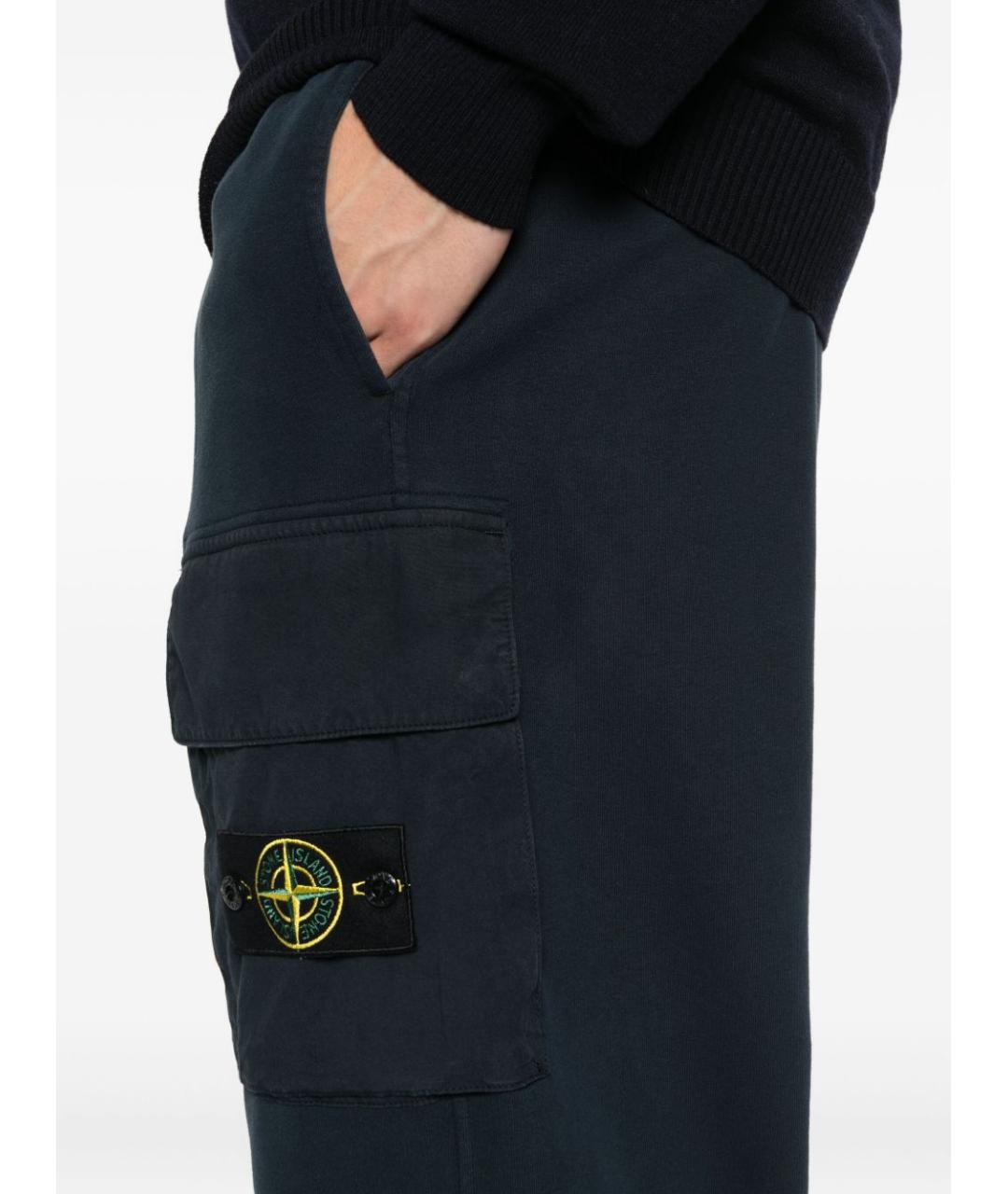 STONE ISLAND Синие хлопковые повседневные брюки, фото 3