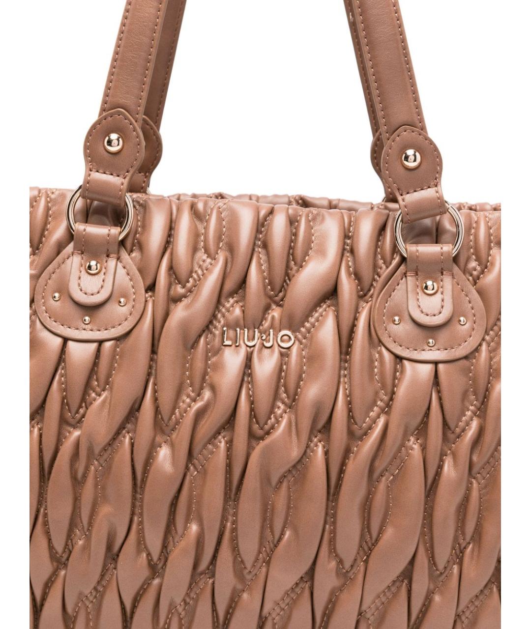 LIU JO Коричневая сумка с короткими ручками из искусственной кожи, фото 3