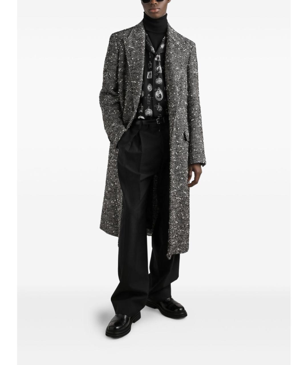 DOLCE&GABBANA Серое шерстяное пальто, фото 5