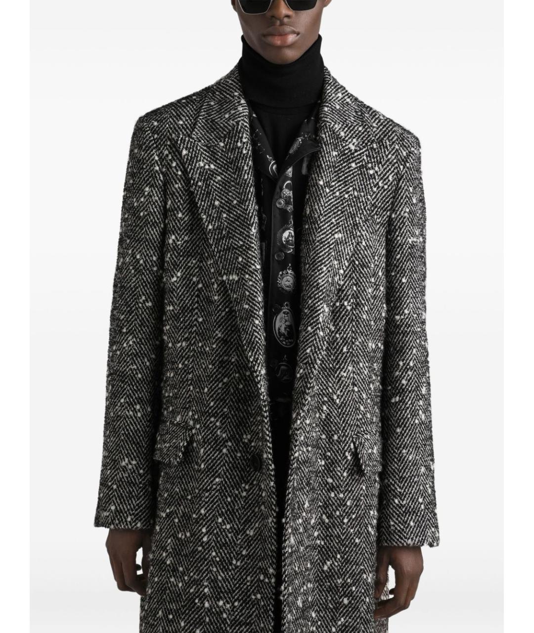 DOLCE&GABBANA Серое шерстяное пальто, фото 2