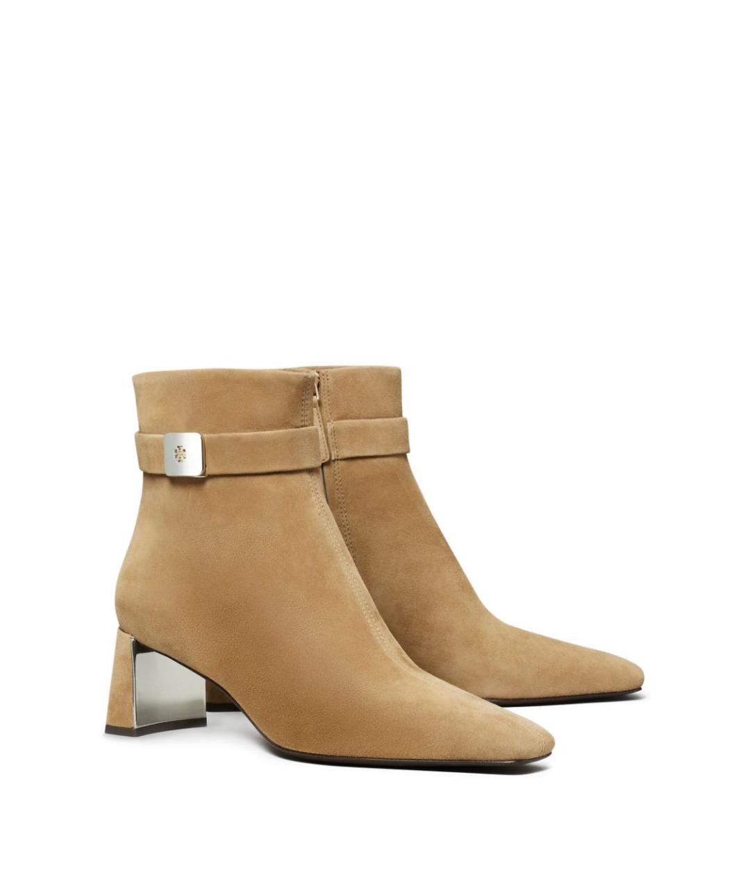 TORY BURCH Бежевые замшевые ботильоны, фото 3