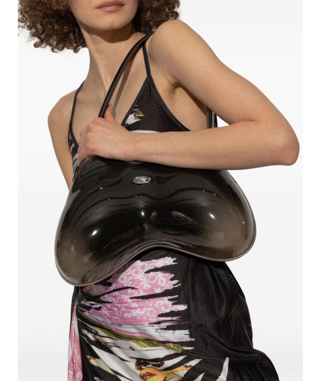 DIESEL Черная сумка через плечо из искусственной кожи, фото 3