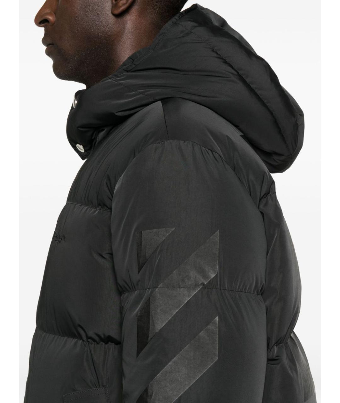 OFF-WHITE Черный полиэстеровый пуховик, фото 4